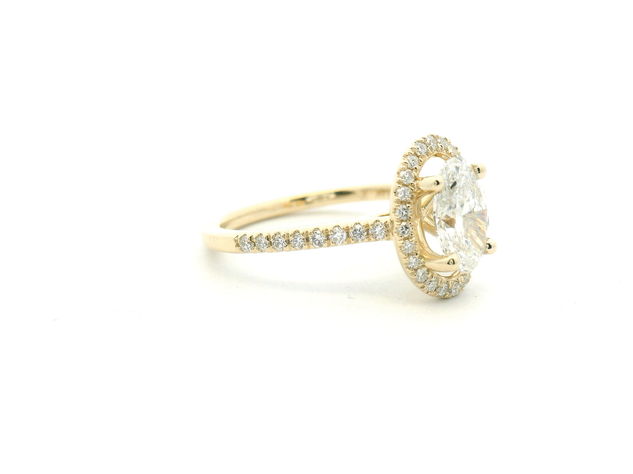 Oval Diamond Halo Engagement Ring