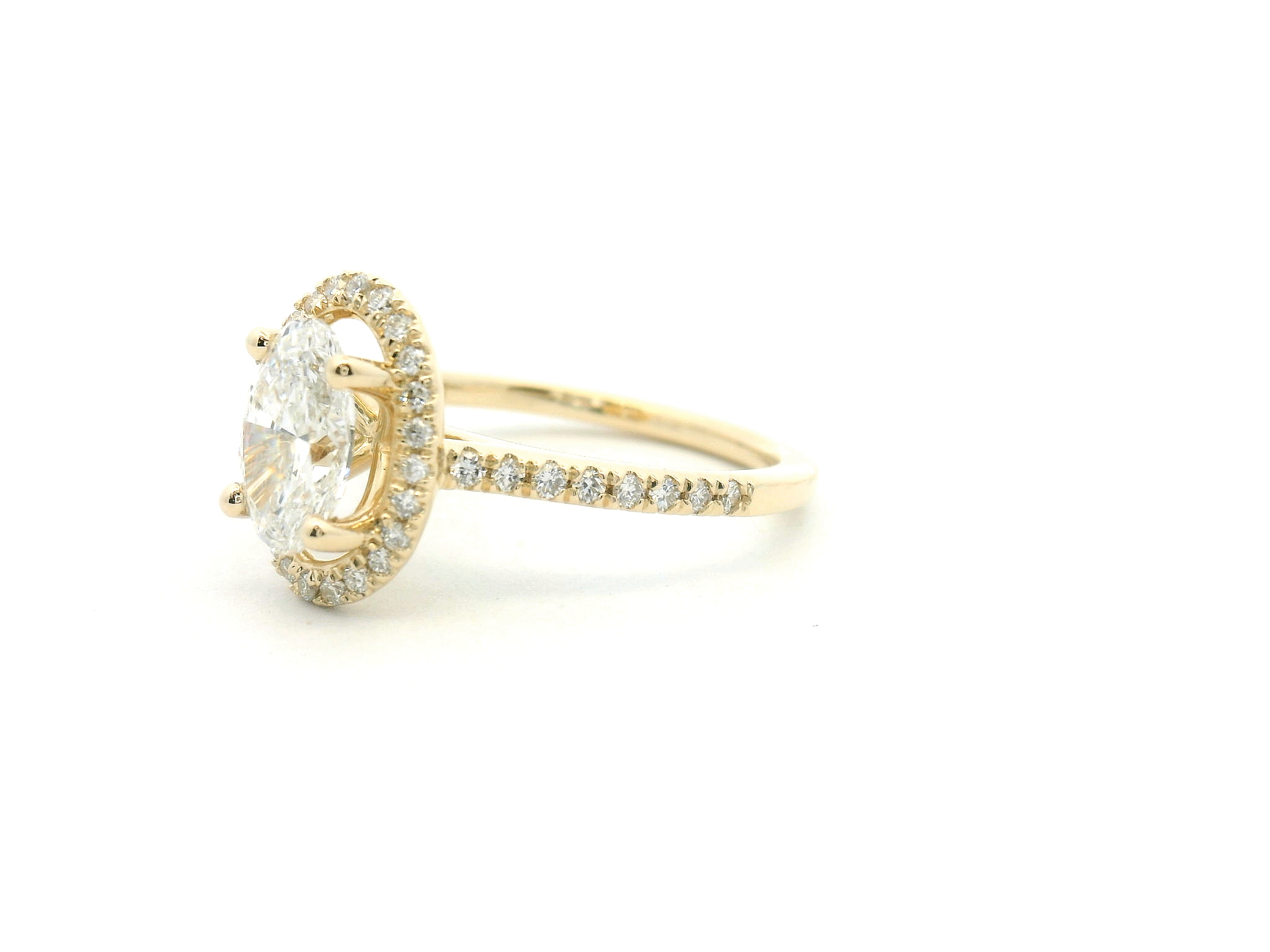 Oval Diamond Halo Engagement Ring