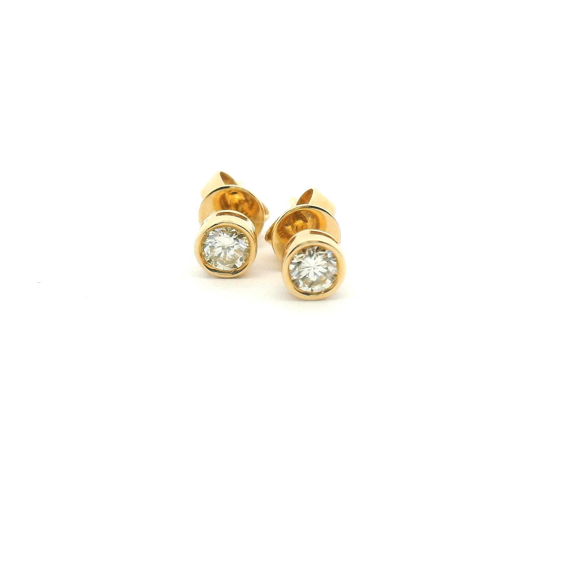 Diamond Bezel Stud Earrings