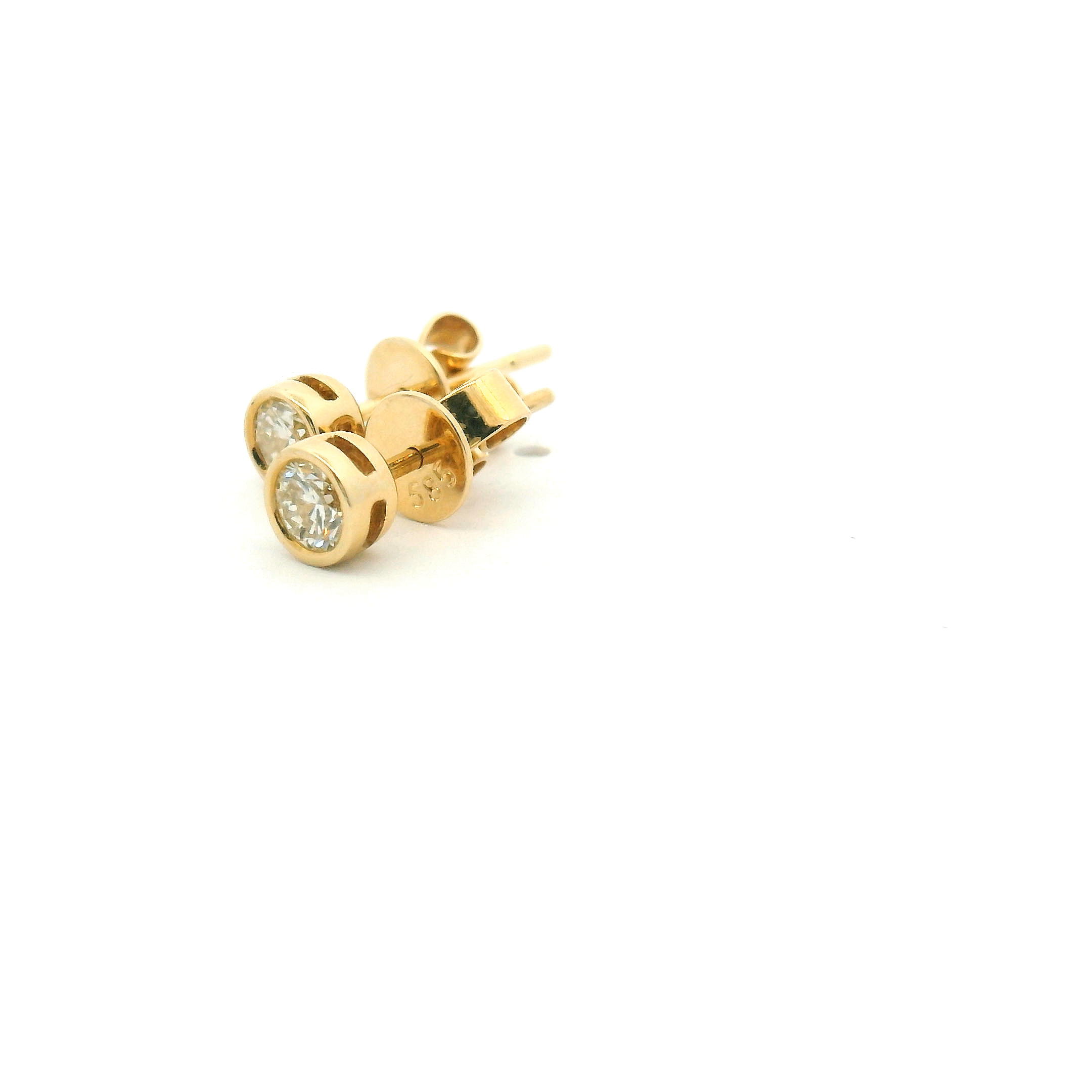 Diamond Bezel Stud Earrings