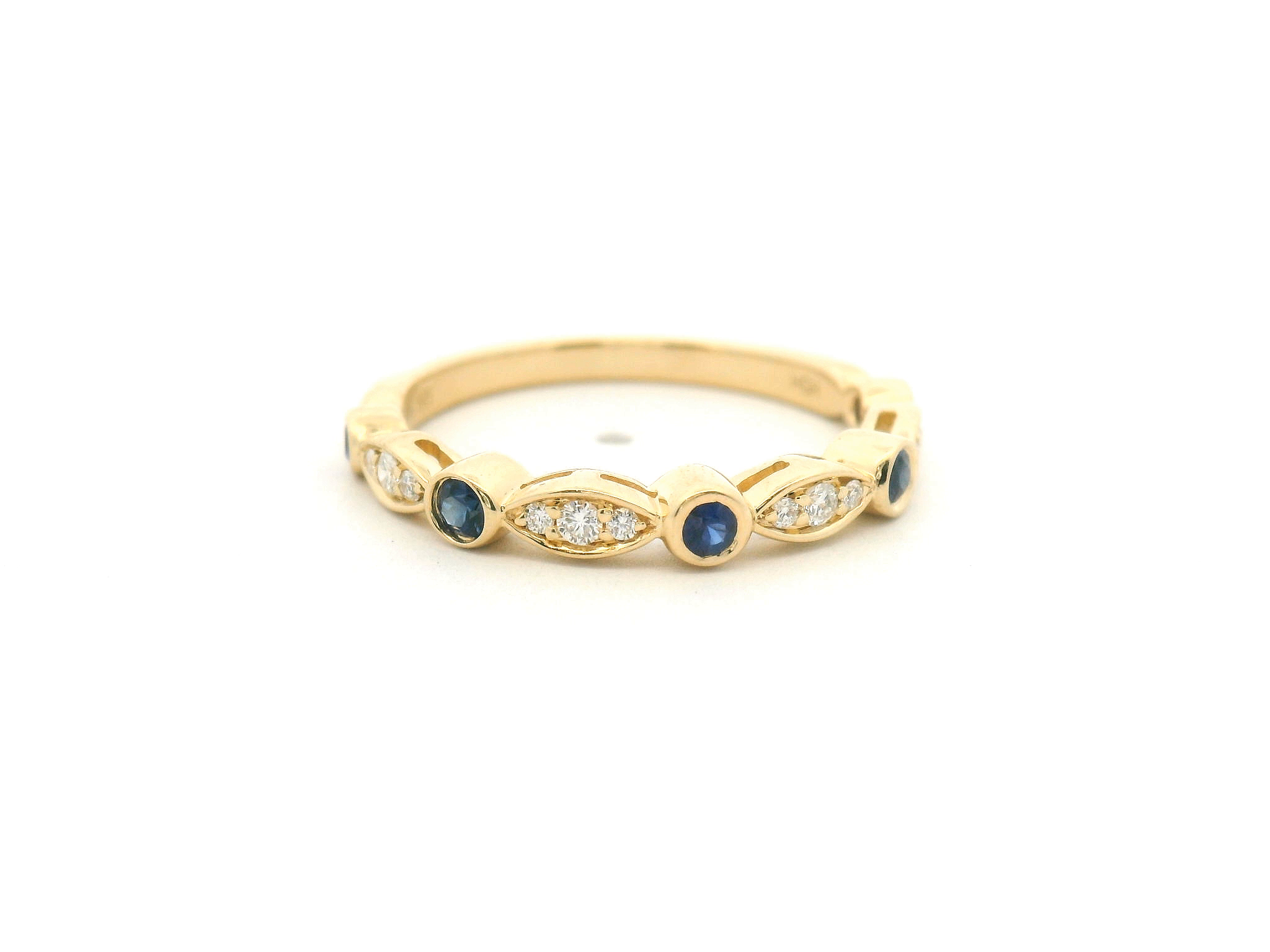 Sapphire and Diamond Marquise Band