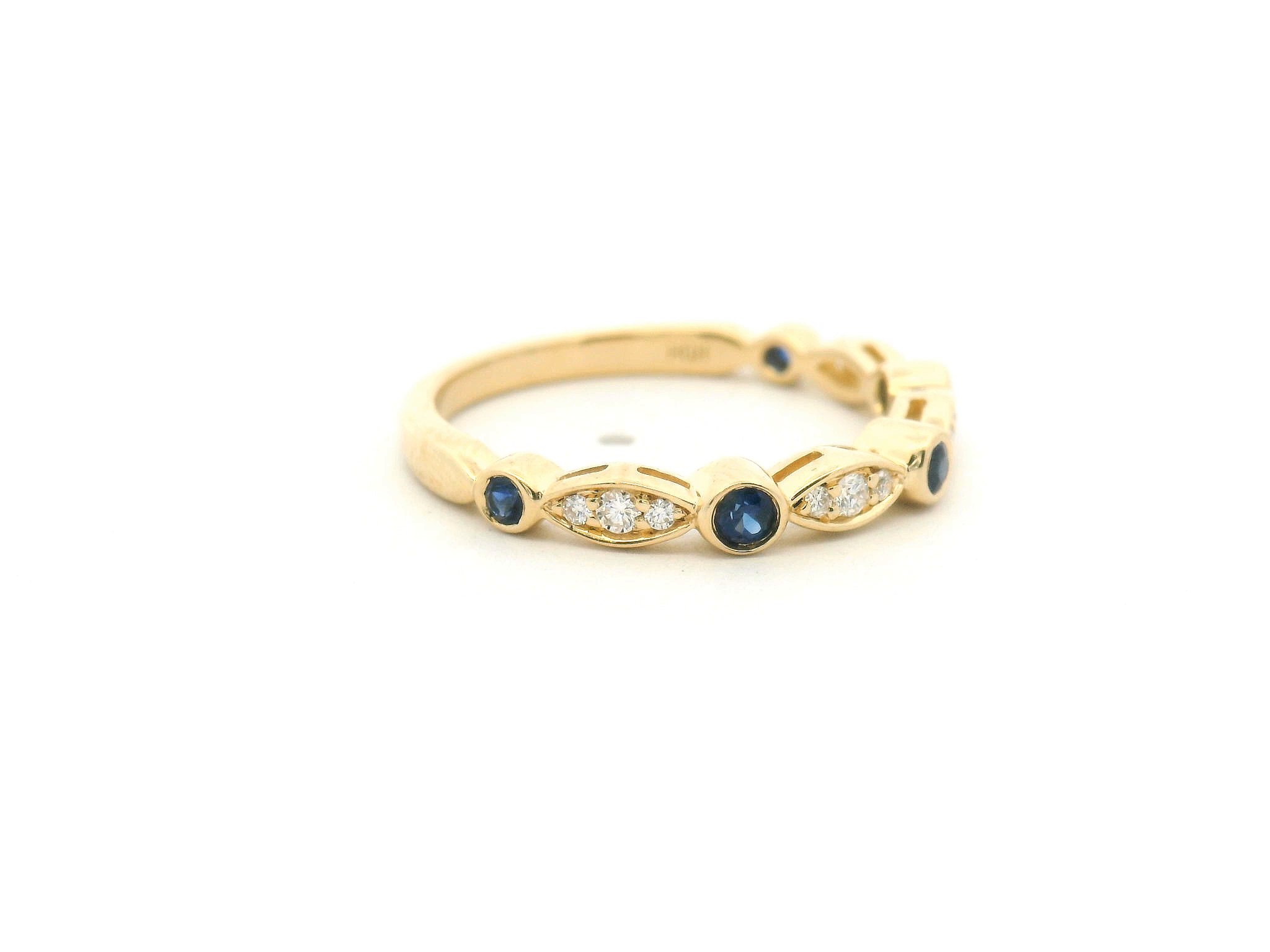 Sapphire and Diamond Marquise Band