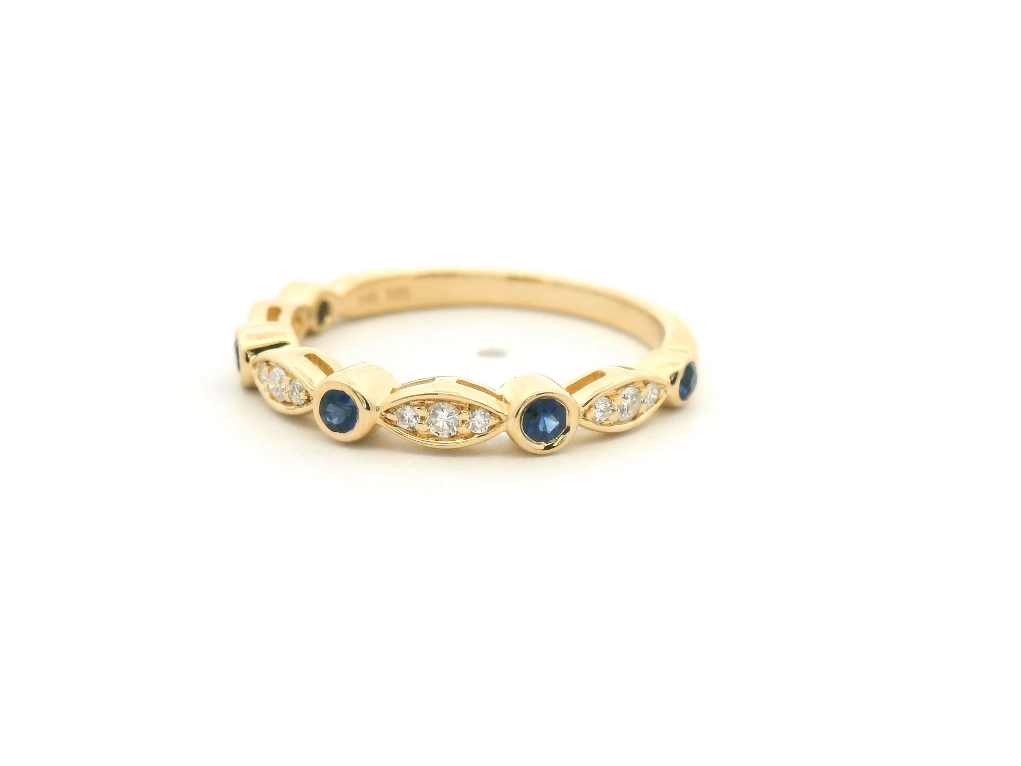 Sapphire and Diamond Marquise Band