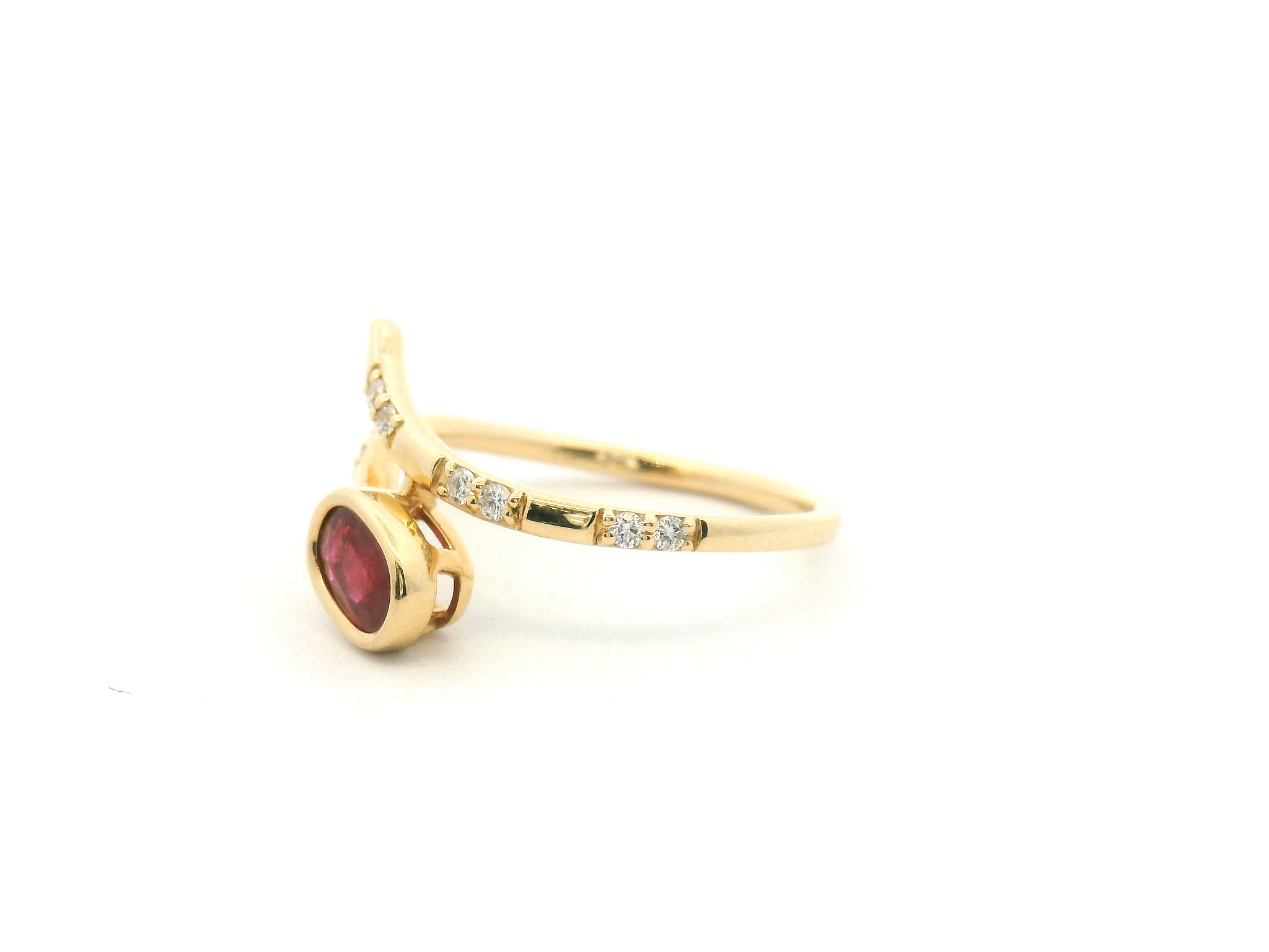 Ruby Bezel and Diamond Wrap Ring