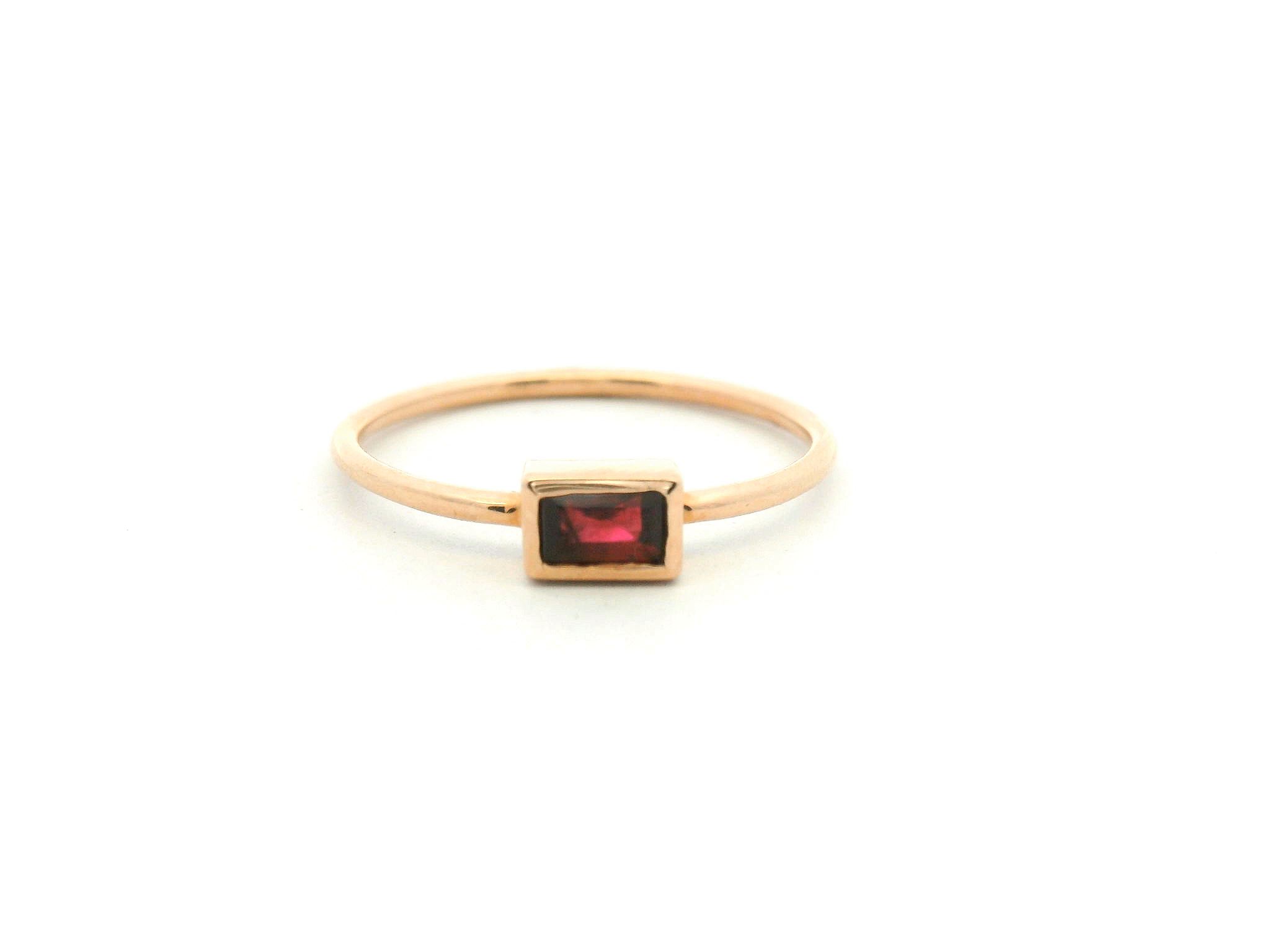 Ruby Bezel Solitaire Ring