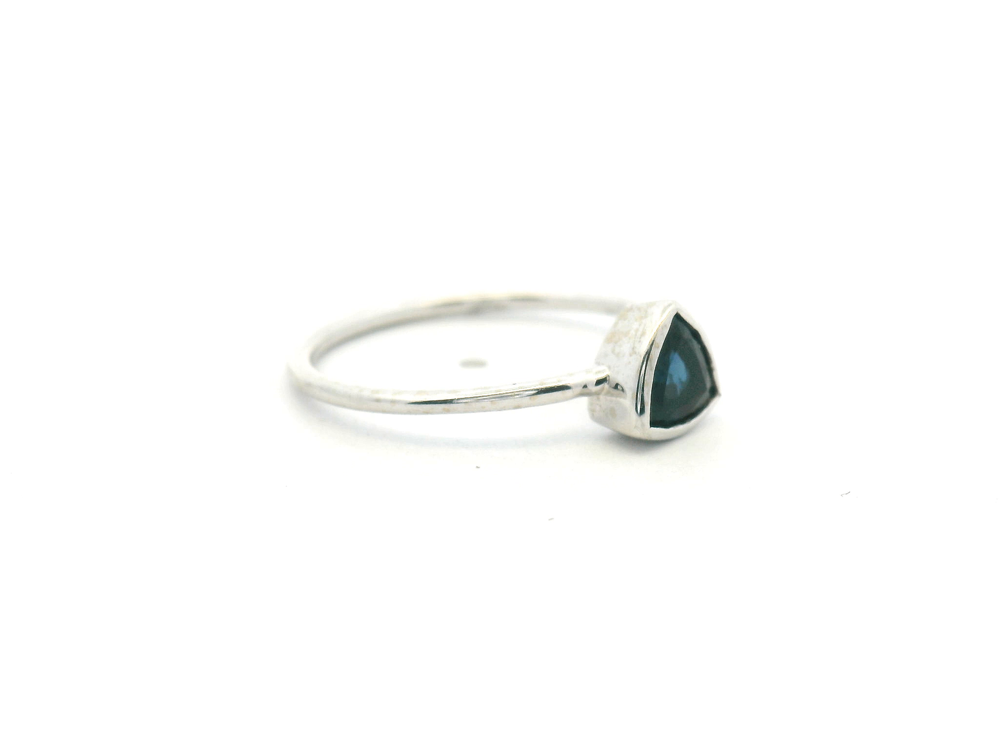 Blue Sapphire Bezel Solitaire Ring