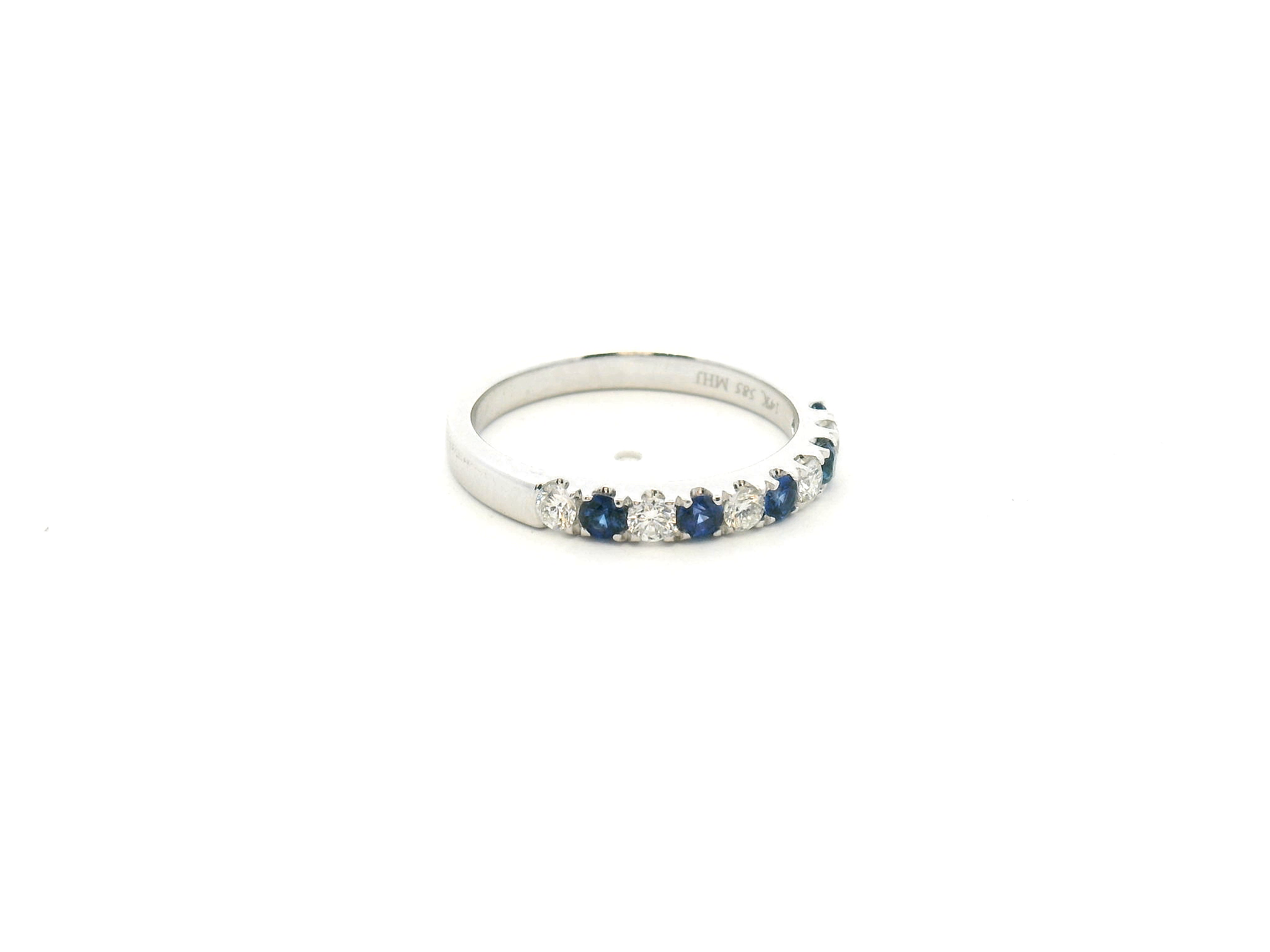 Sapphire and Diamond Alternating Band