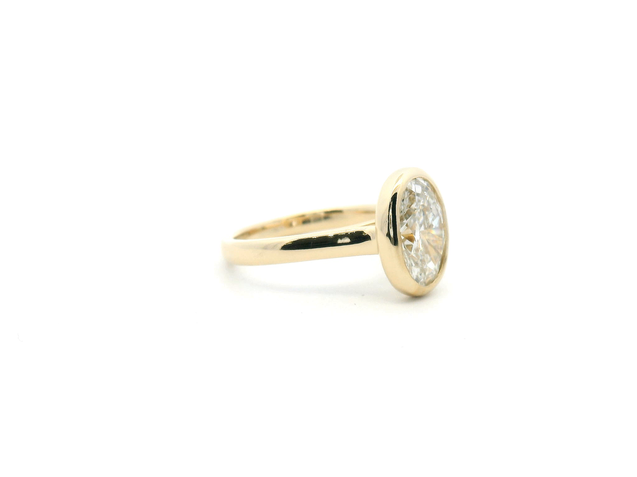 Cathedral Style Floating Bezel Engagement Ring