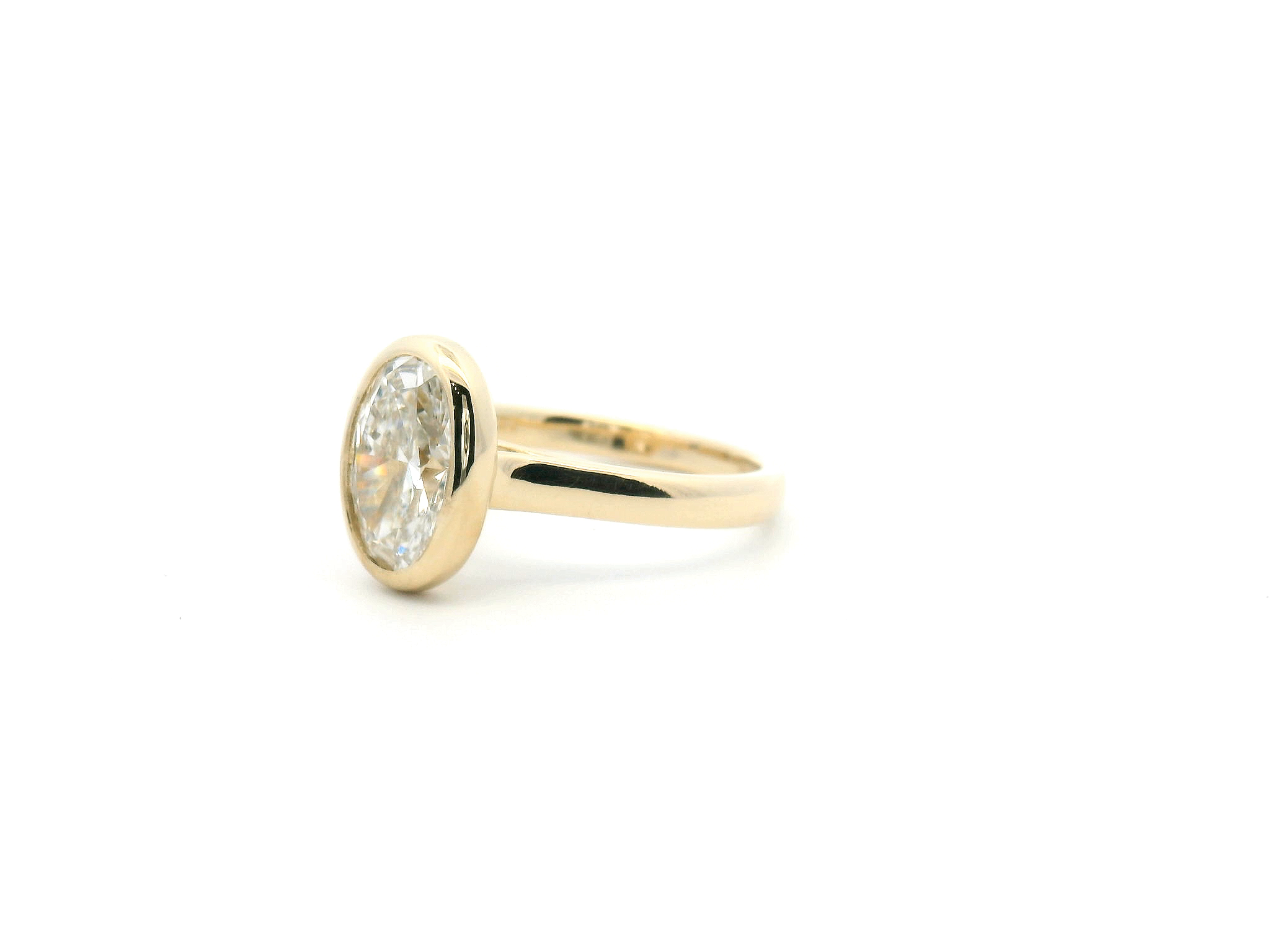 Cathedral Style Floating Bezel Engagement Ring