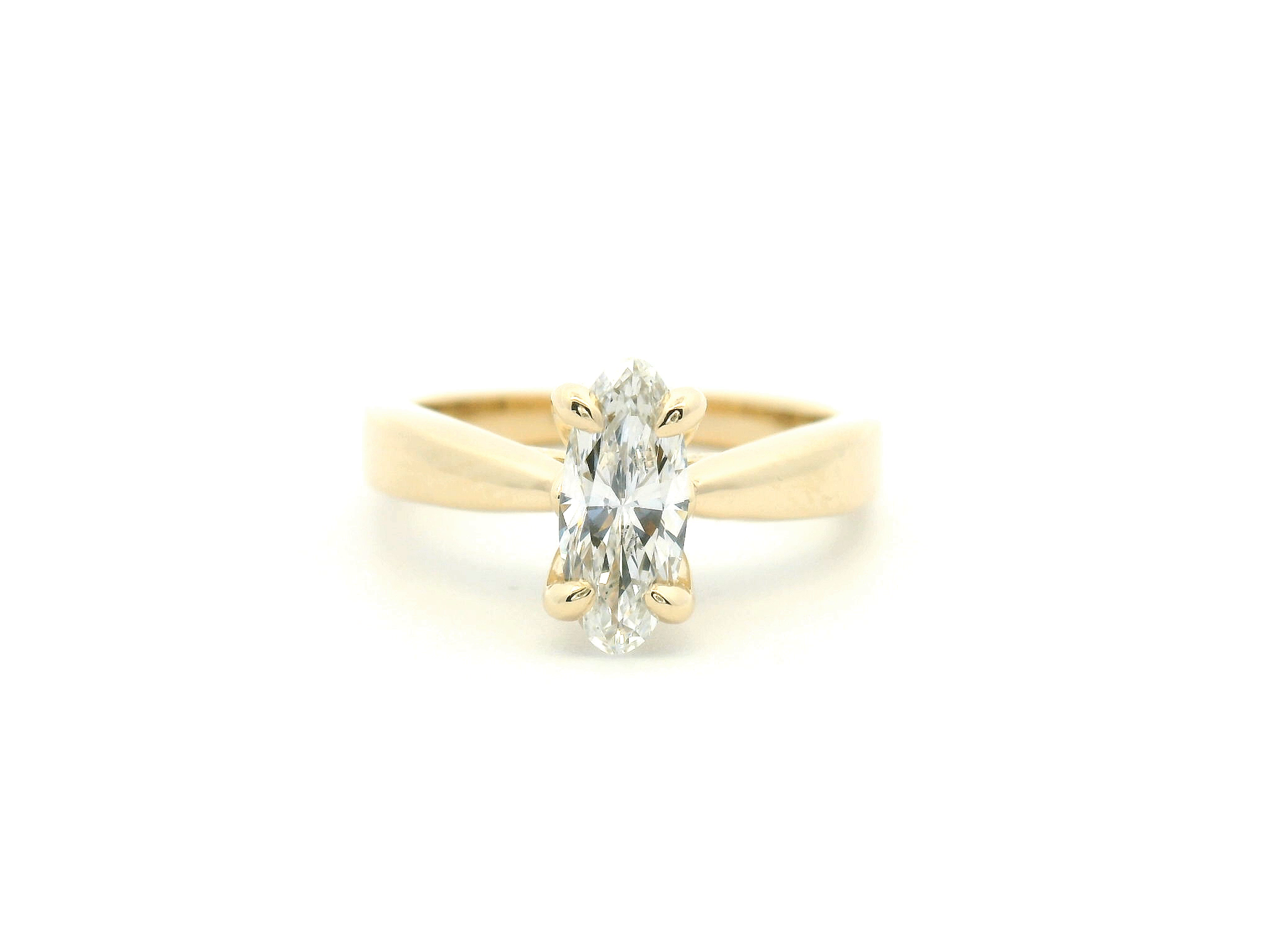 Slender Oval Diamond Engagement Ring