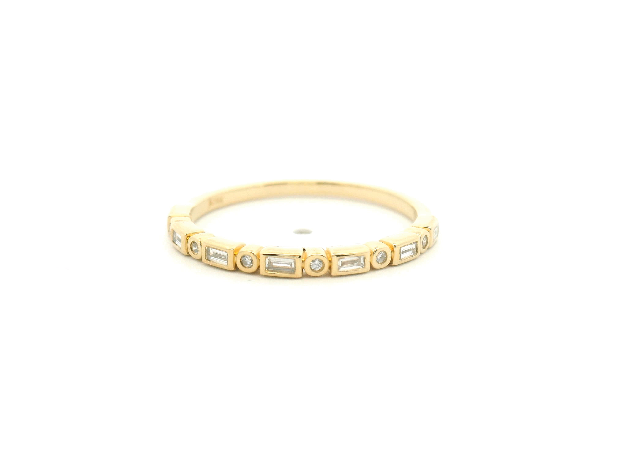 Baguette and Round Diamond Wedding Band