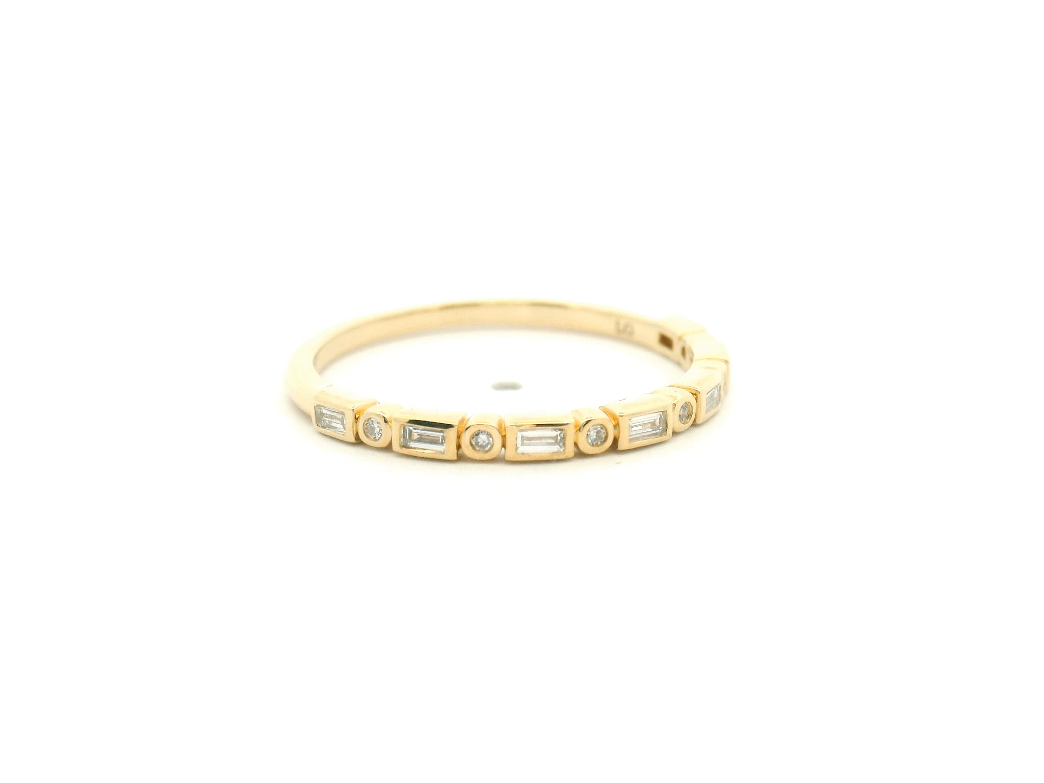 Baguette and Round Diamond Wedding Band