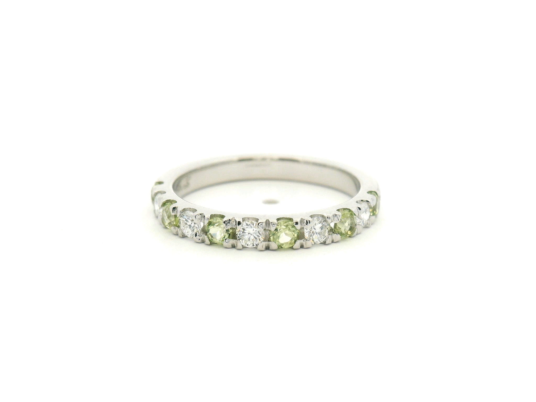 Peridot and Diamond Alternating Band