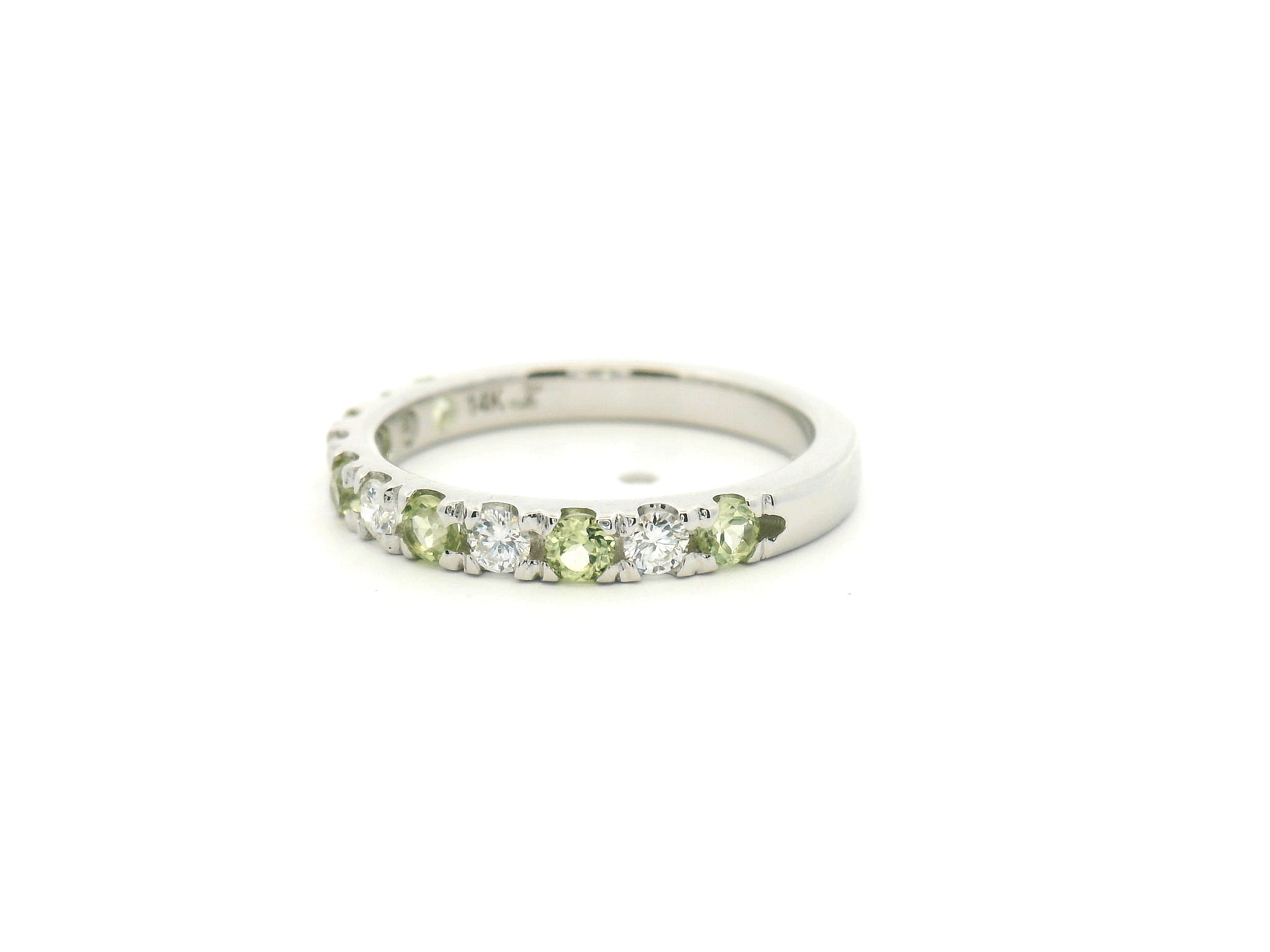 Peridot and Diamond Alternating Band