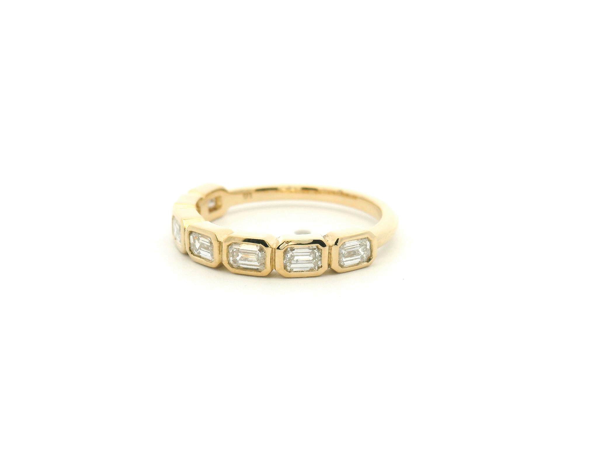Bezel Set Emerald Cut Diamond Band