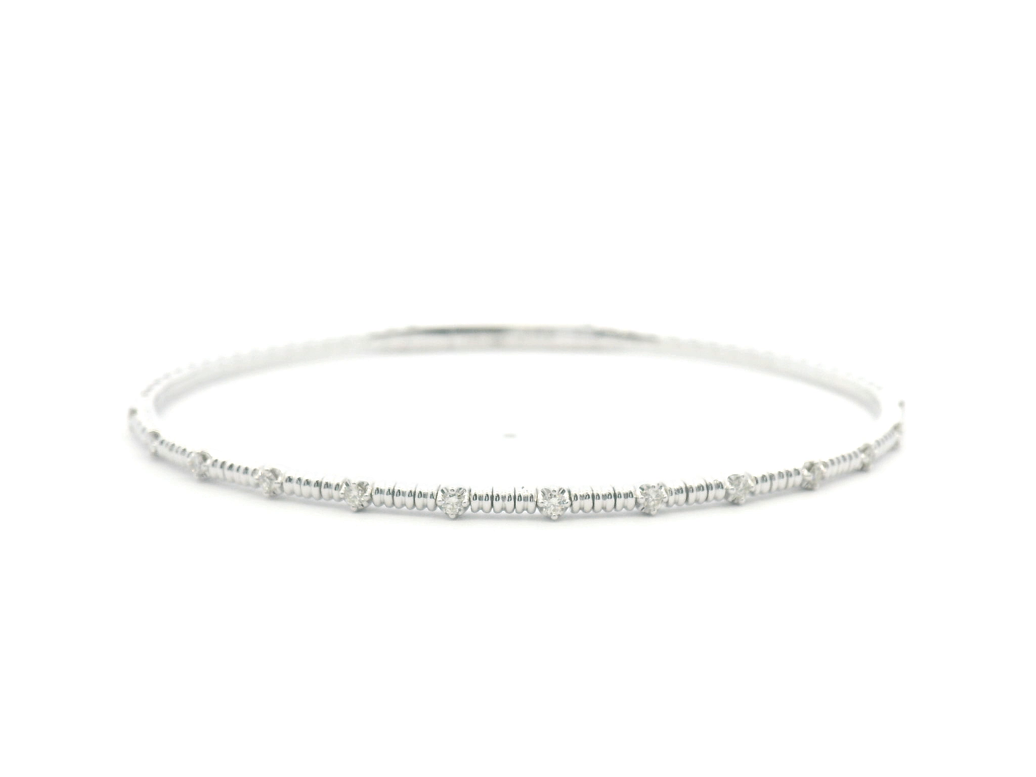 Diamond Accented Flexible Bangle Bracelet