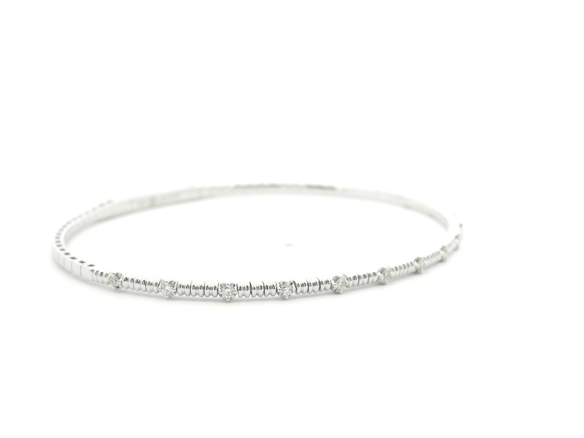 Diamond Accented Flexible Bangle Bracelet