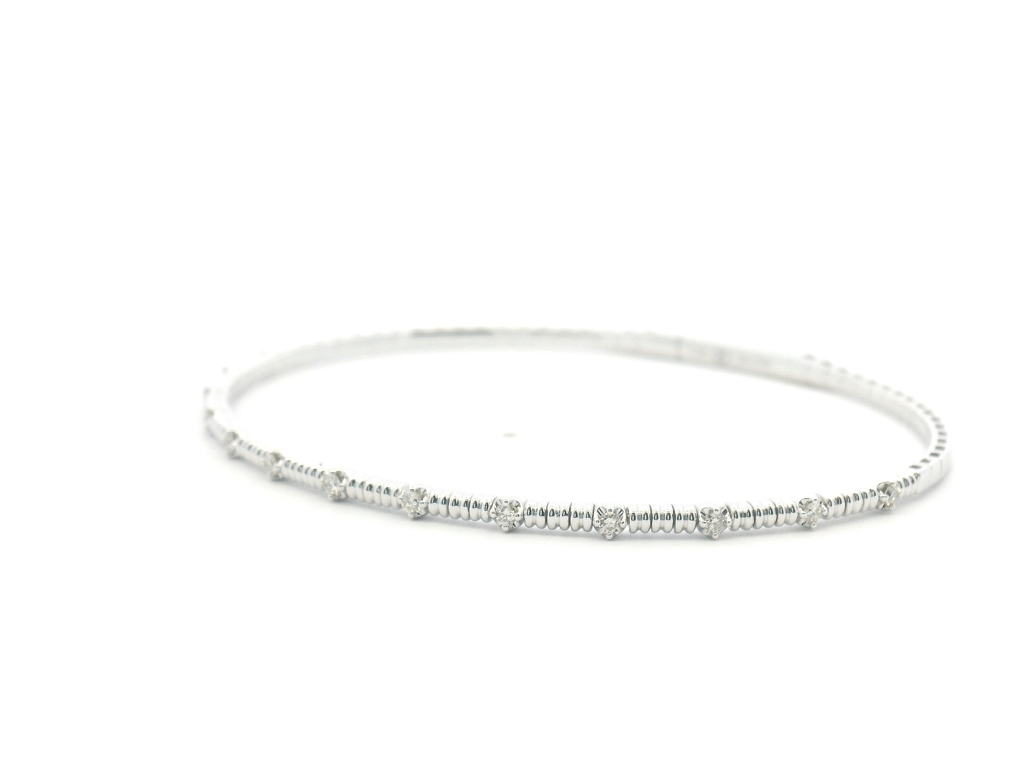 Diamond Accented Flexible Bangle Bracelet