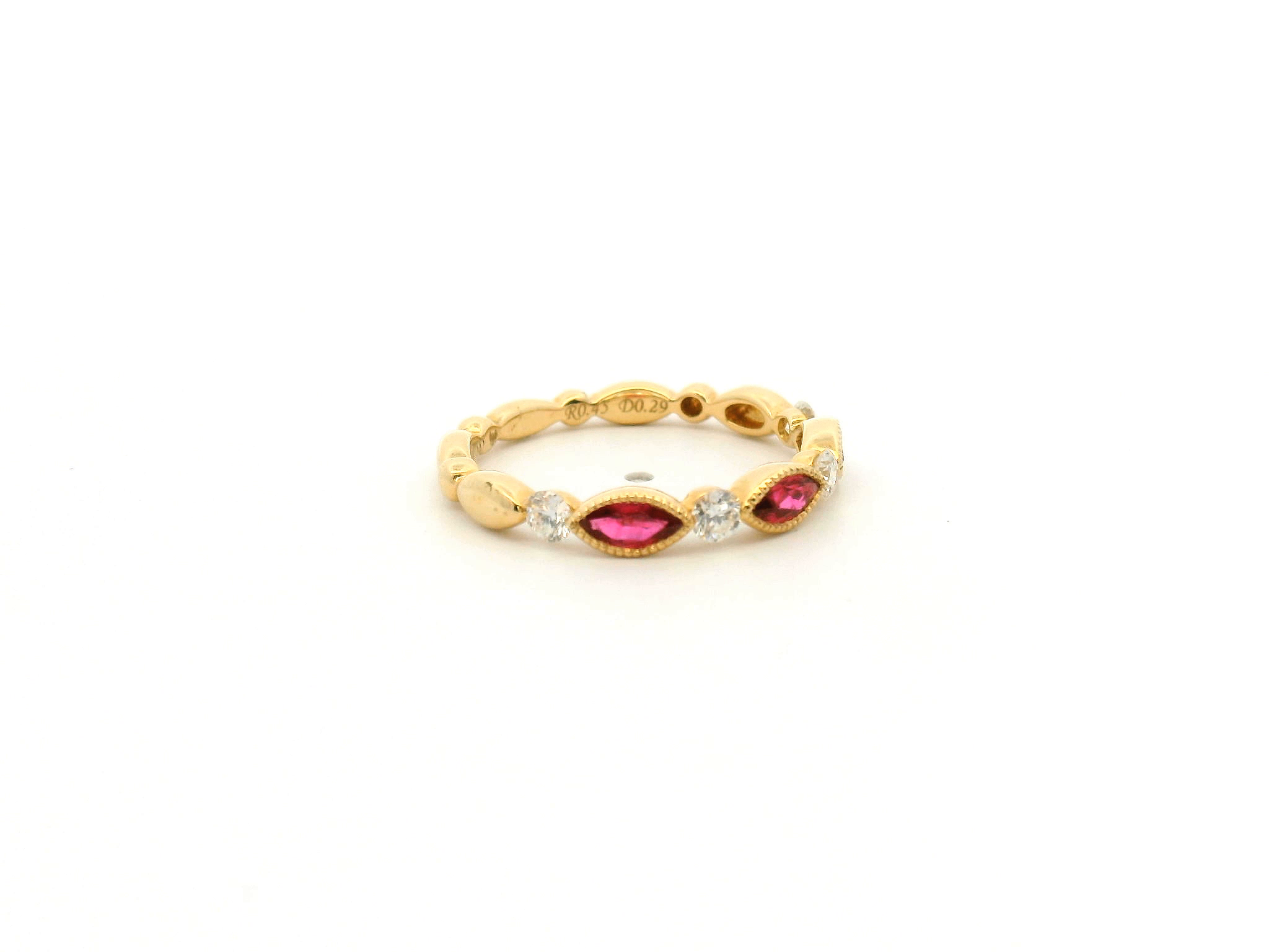 Ruby and Diamond Marquise Band