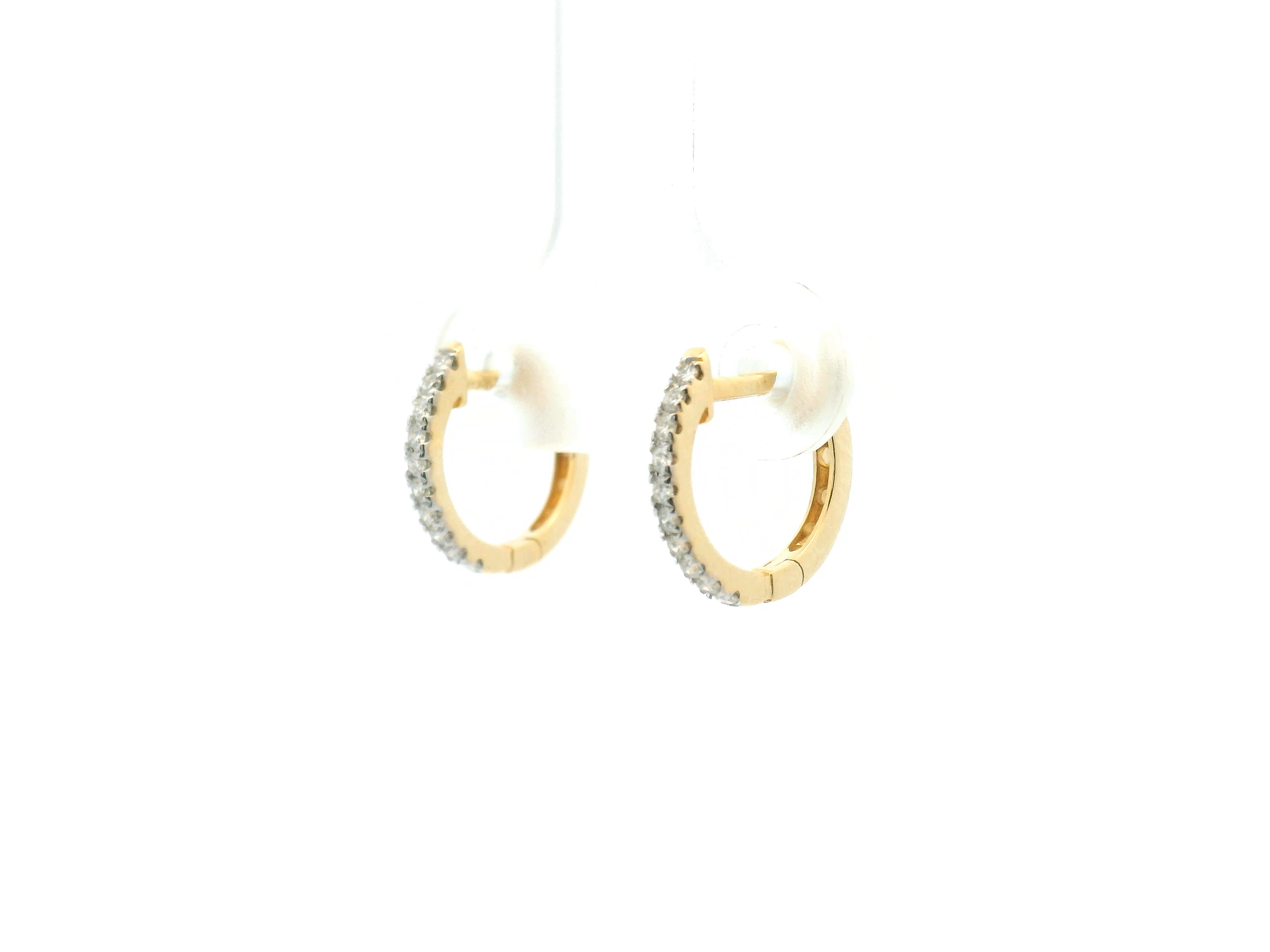 Diamond Huggie Hoop Earrings