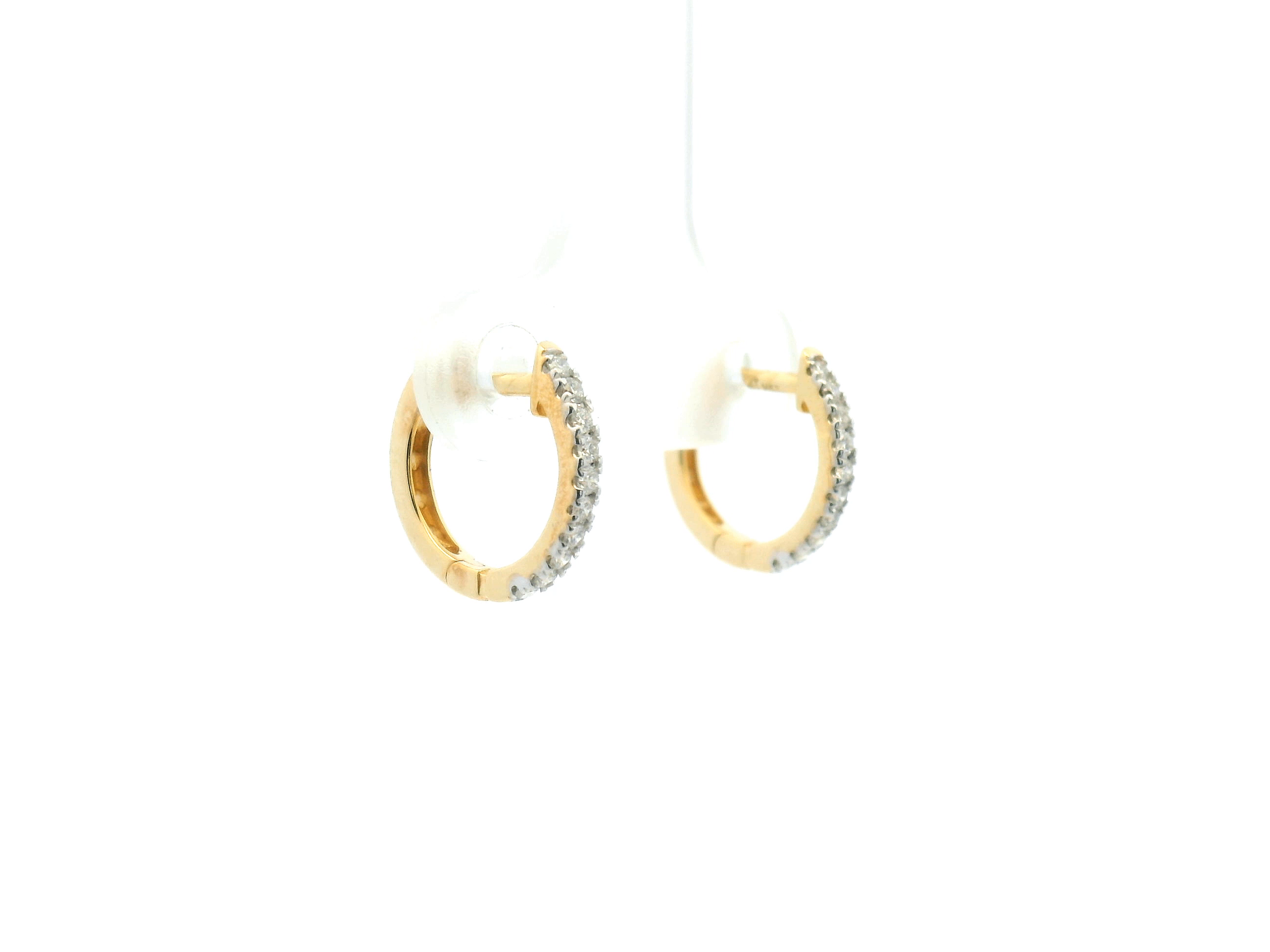 Diamond Huggie Hoop Earrings