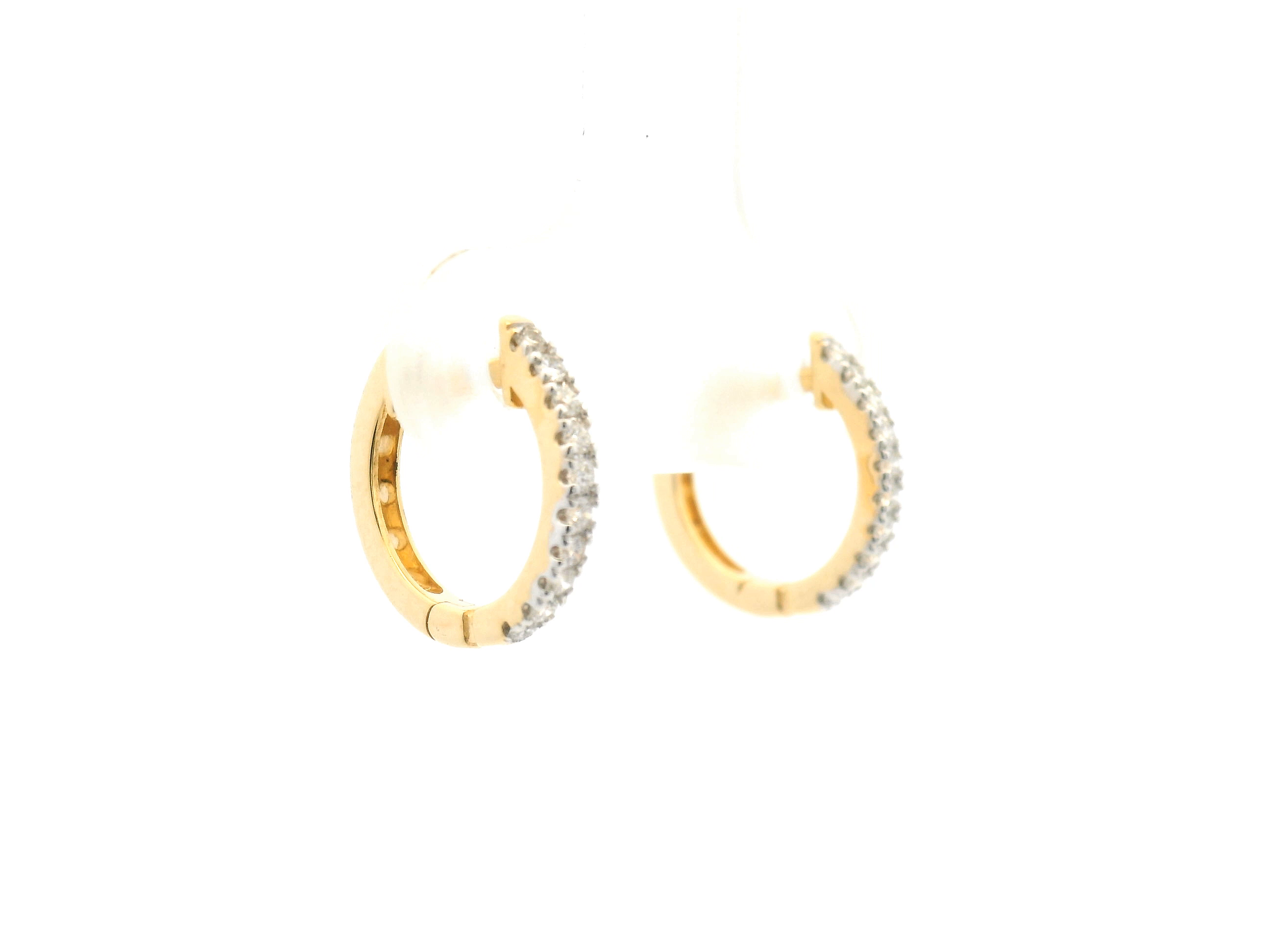 Diamond Huggie Hoop Earrings