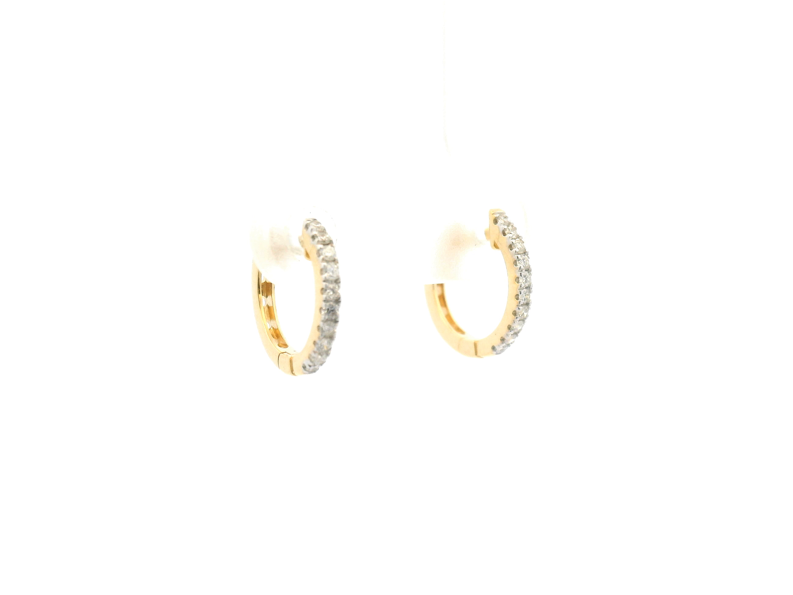 Diamond Huggie Hoop Earrings