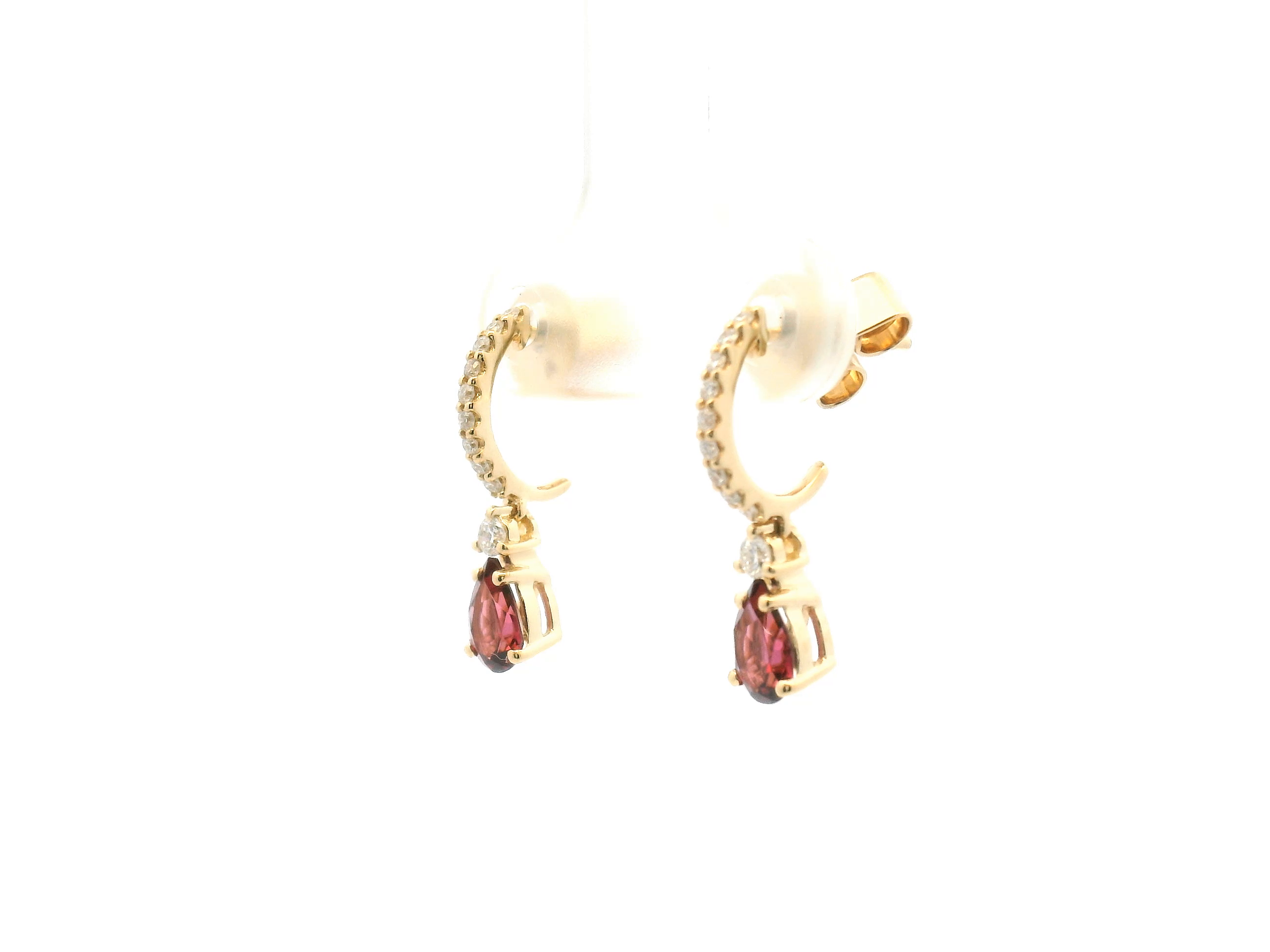 Garnet and Diamond Drop Earrings