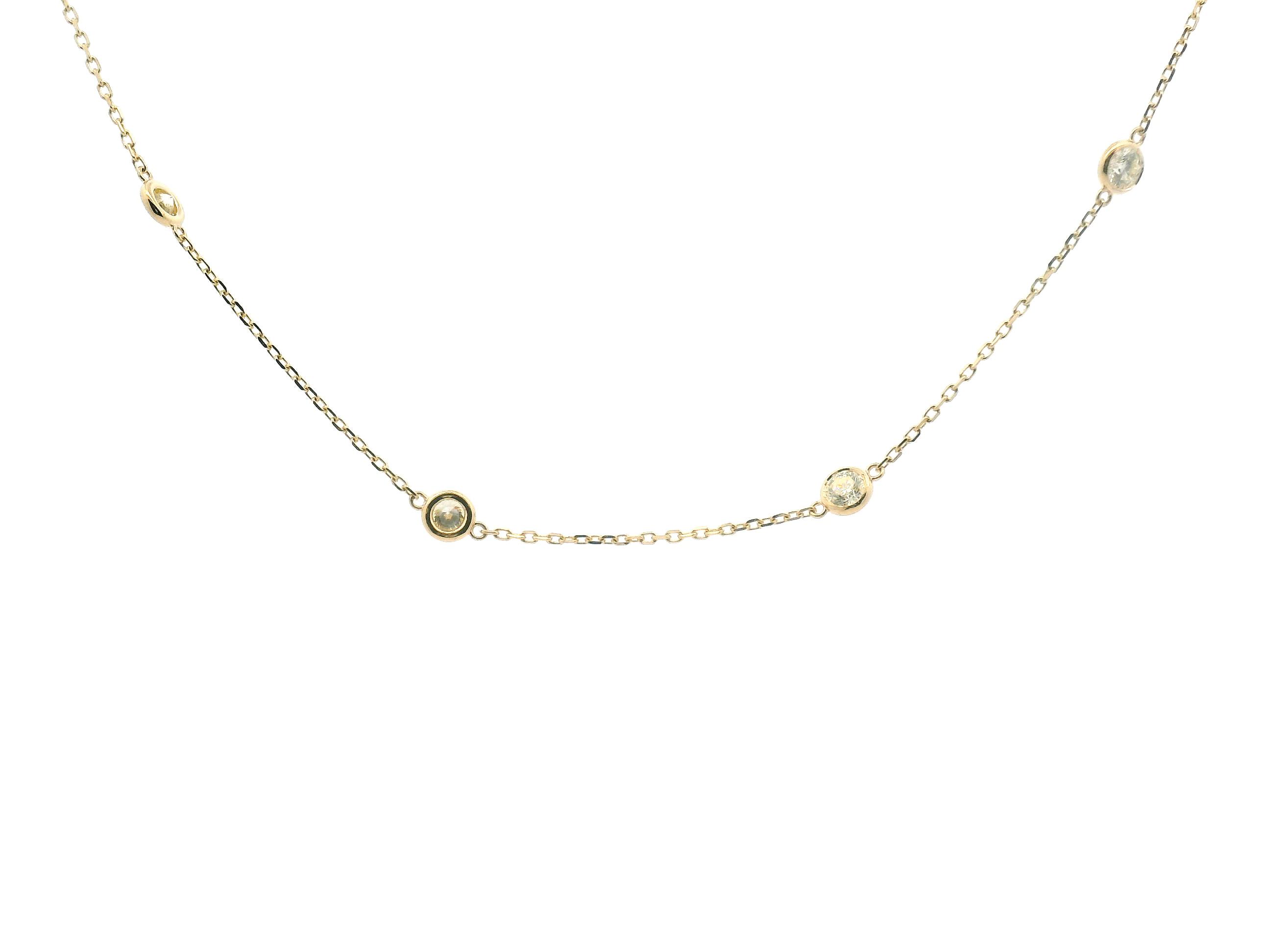Diamond Bezel Station Necklace