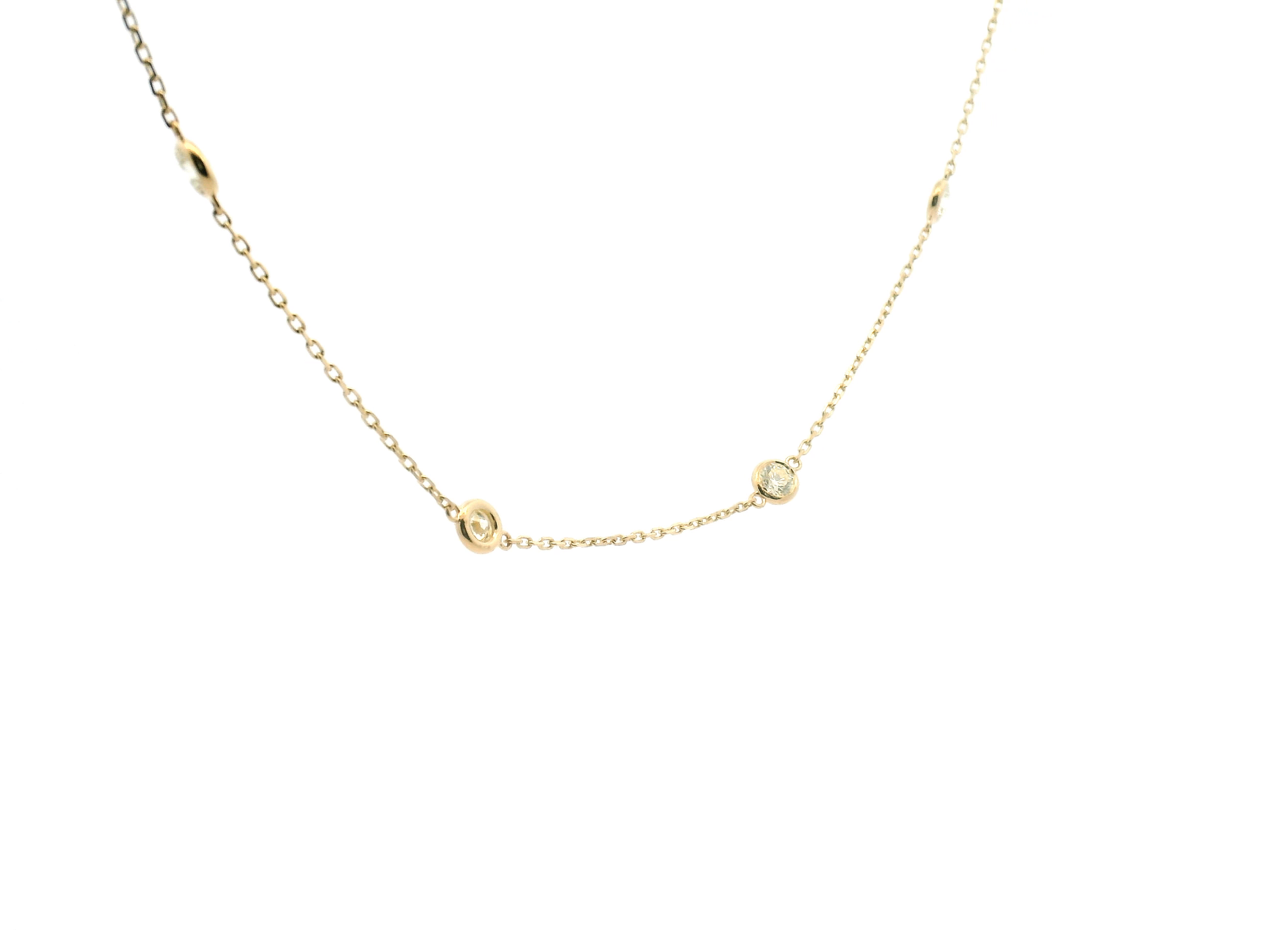 Diamond Bezel Station Necklace
