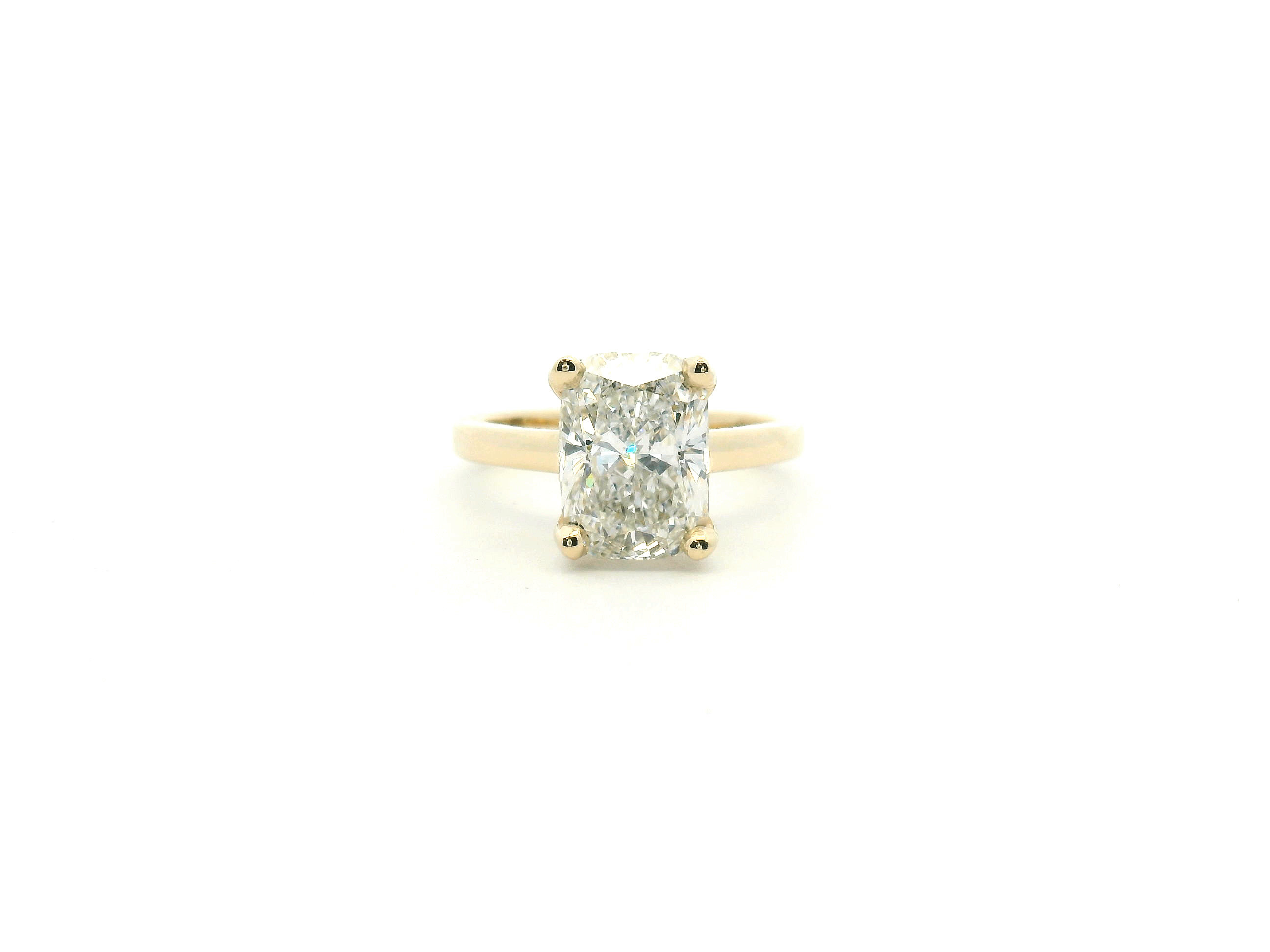 Elongated Cushion Hidden Halo Engagement Ring