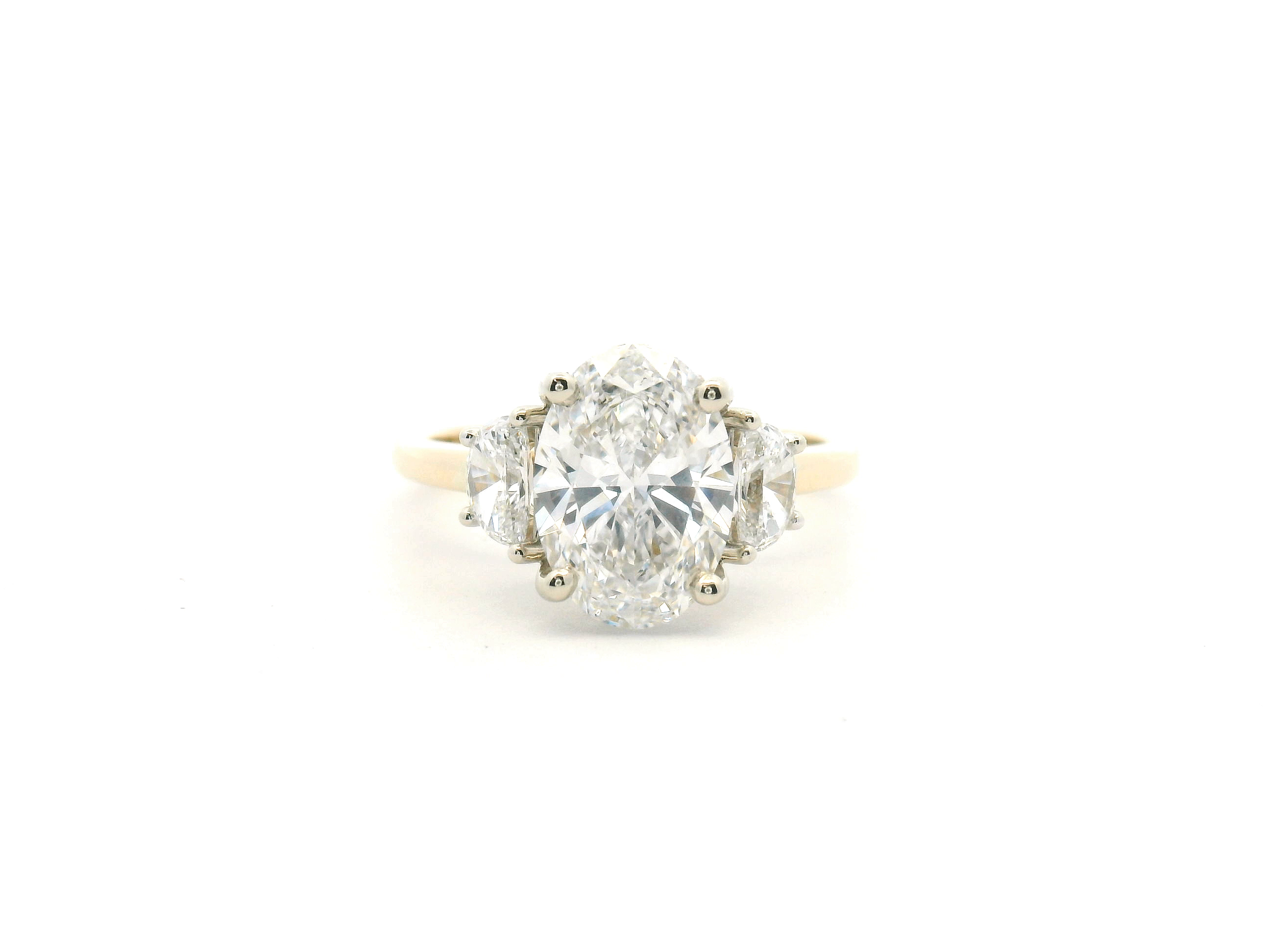 Oval Three Stone Engagement Ring