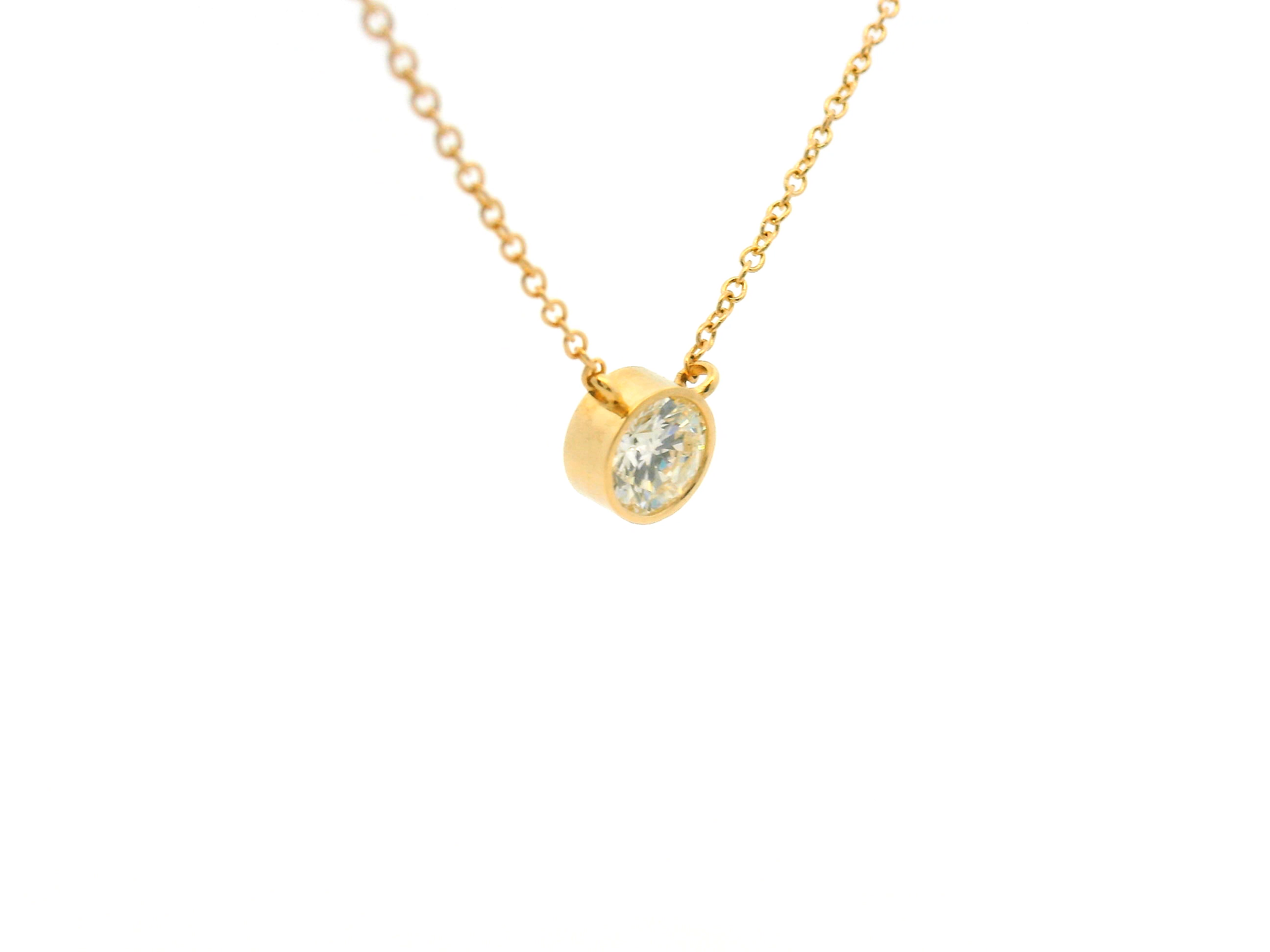 Bezel Set Round Diamond Necklace