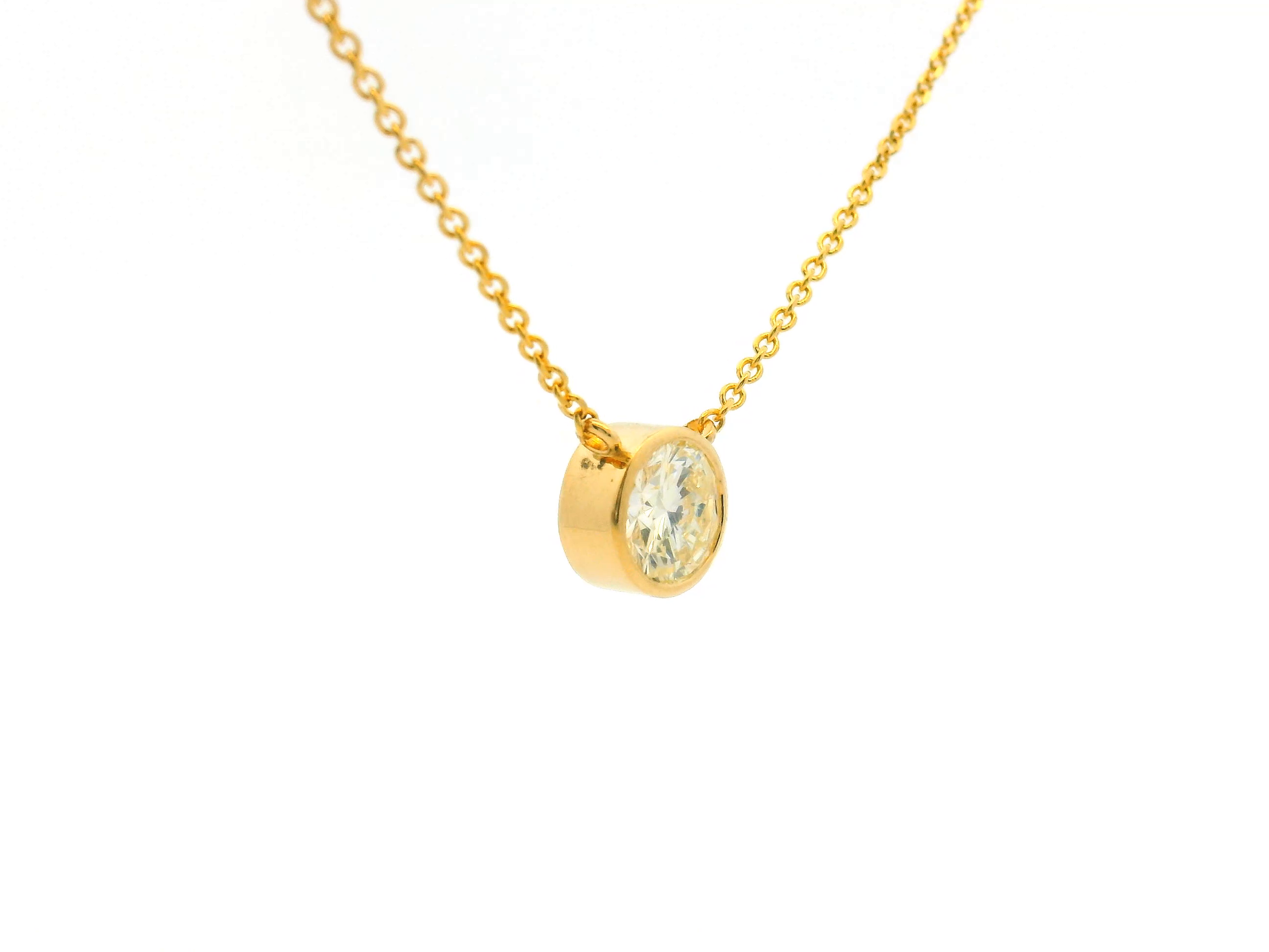 Bezel Set Round Diamond Necklace