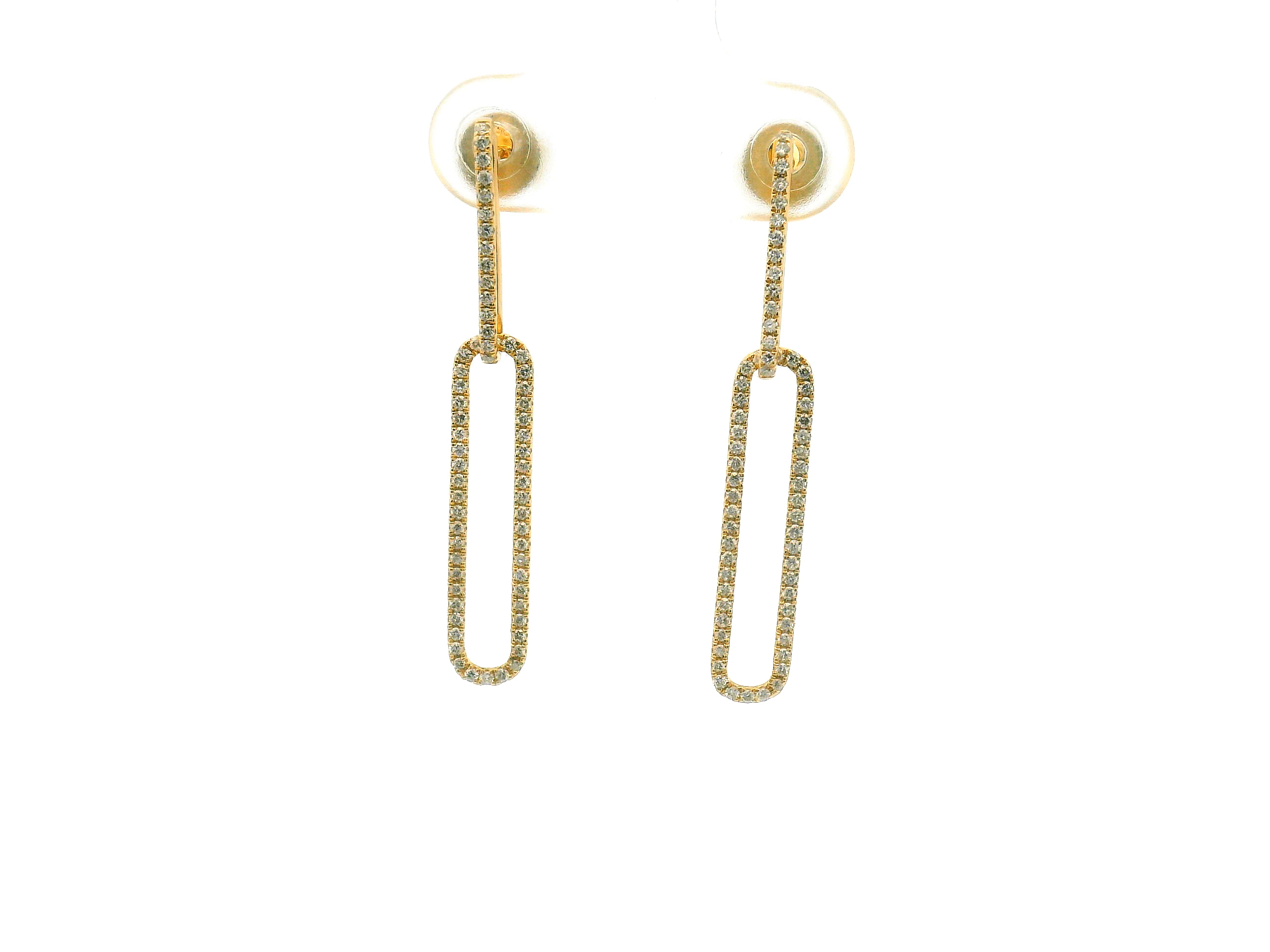Diamond Paperclip Dangle Earrings