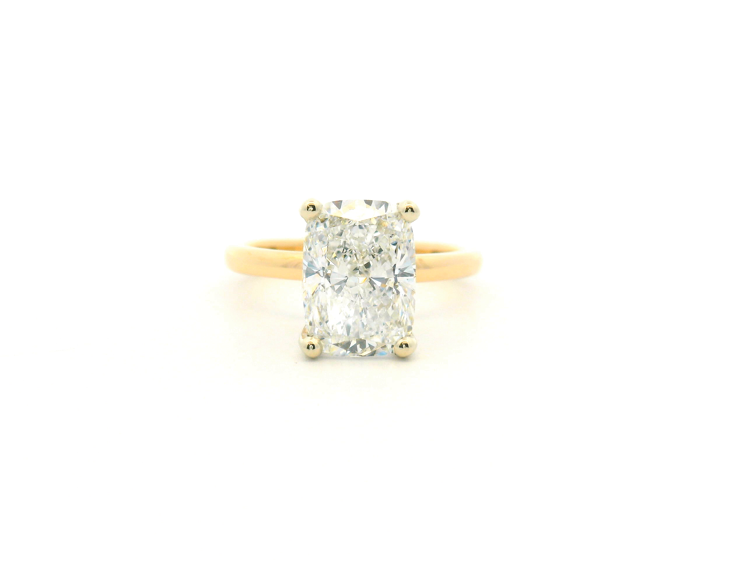 Elongated Cushion Hidden Halo Engagement Ring