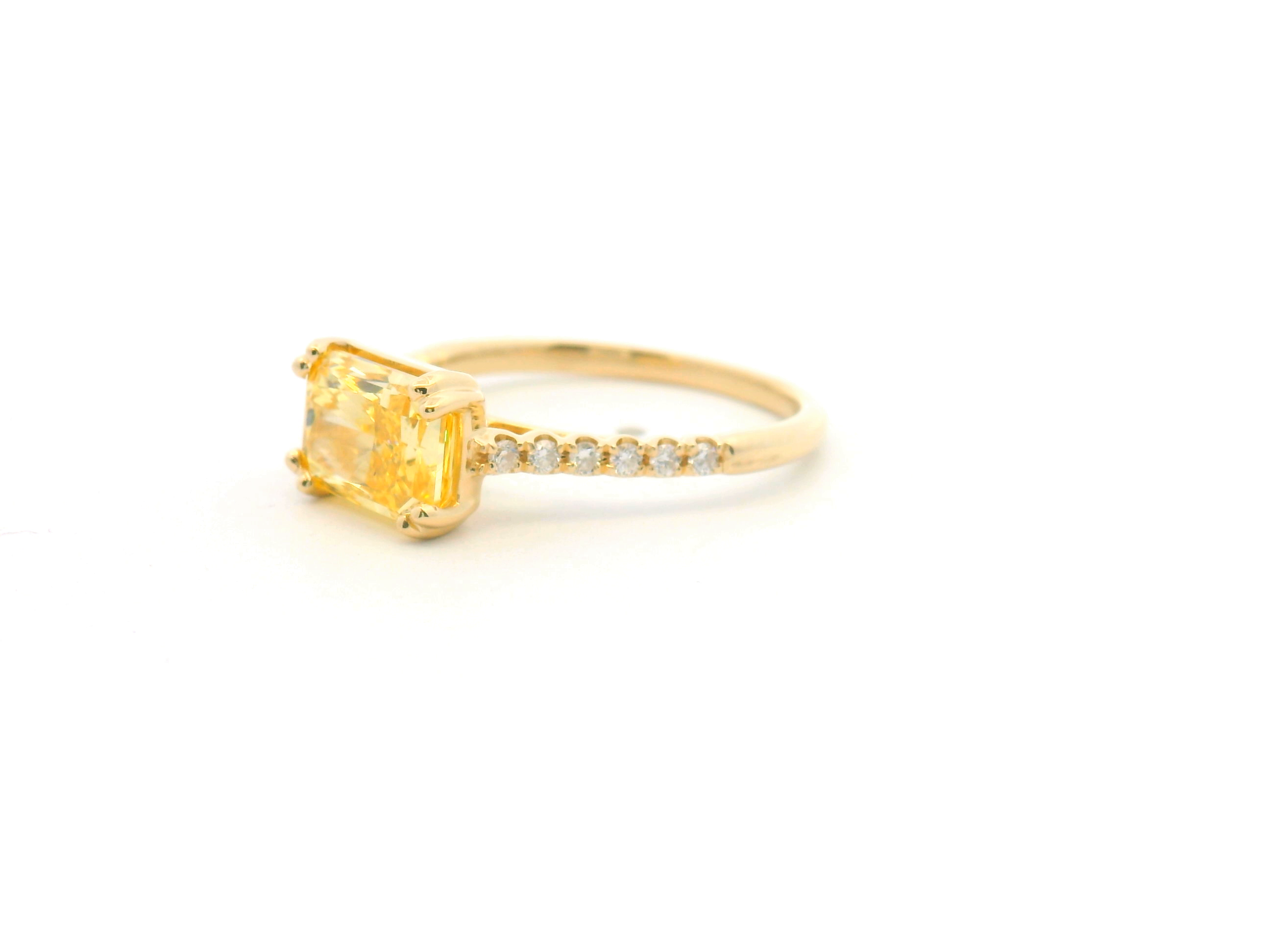 Yellow Diamond East-West Ring