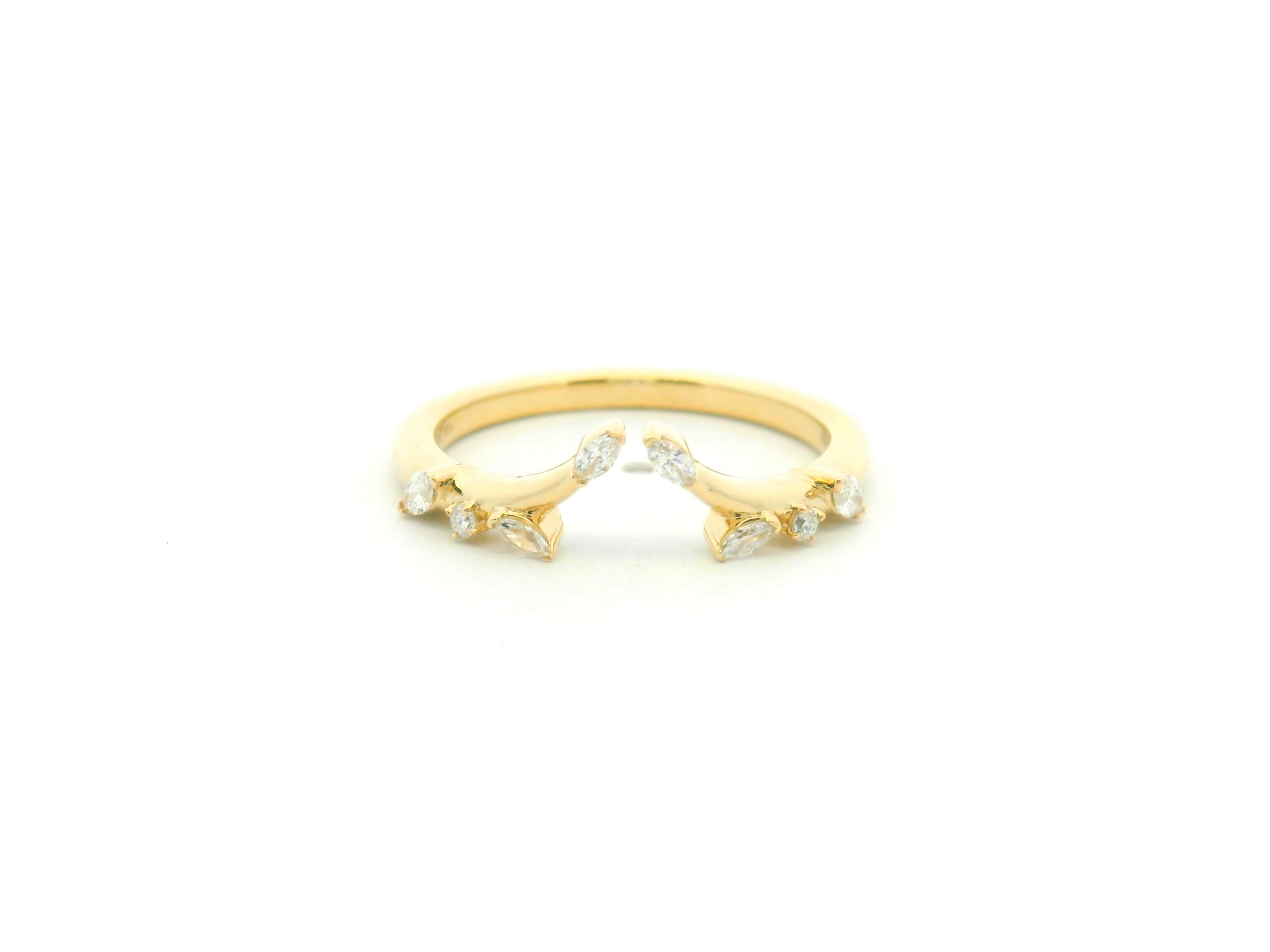 Floral Open Diamond Wedding Band
