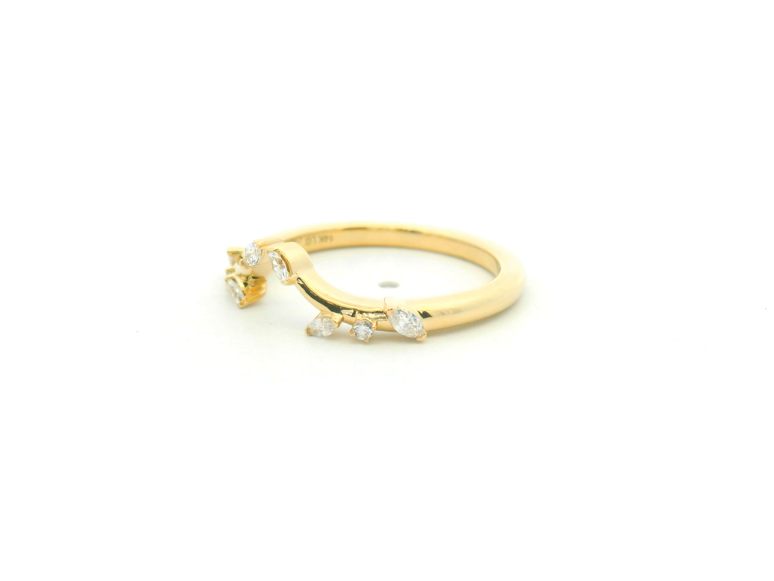 Floral Open Diamond Wedding Band