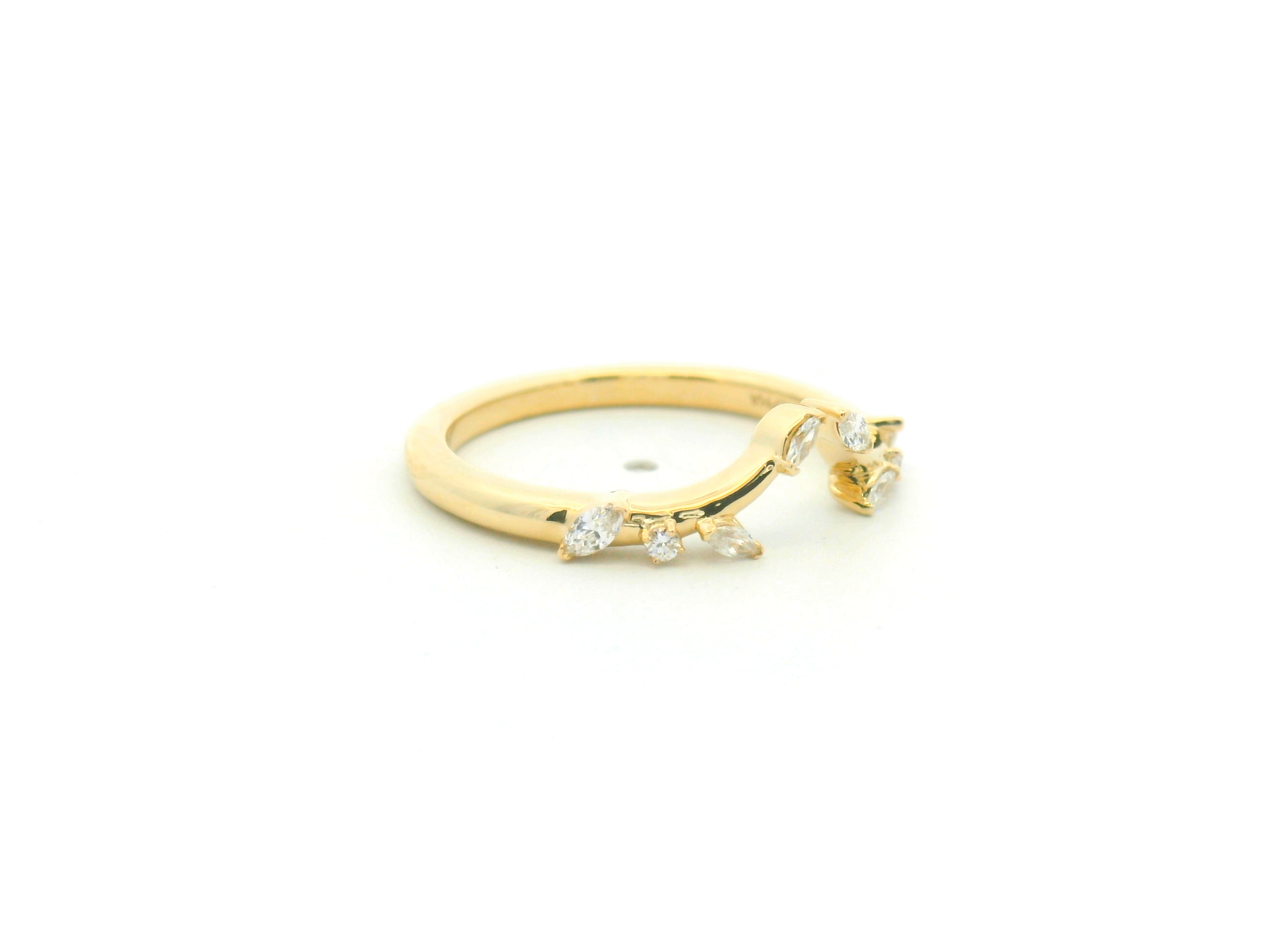 Floral Open Diamond Wedding Band