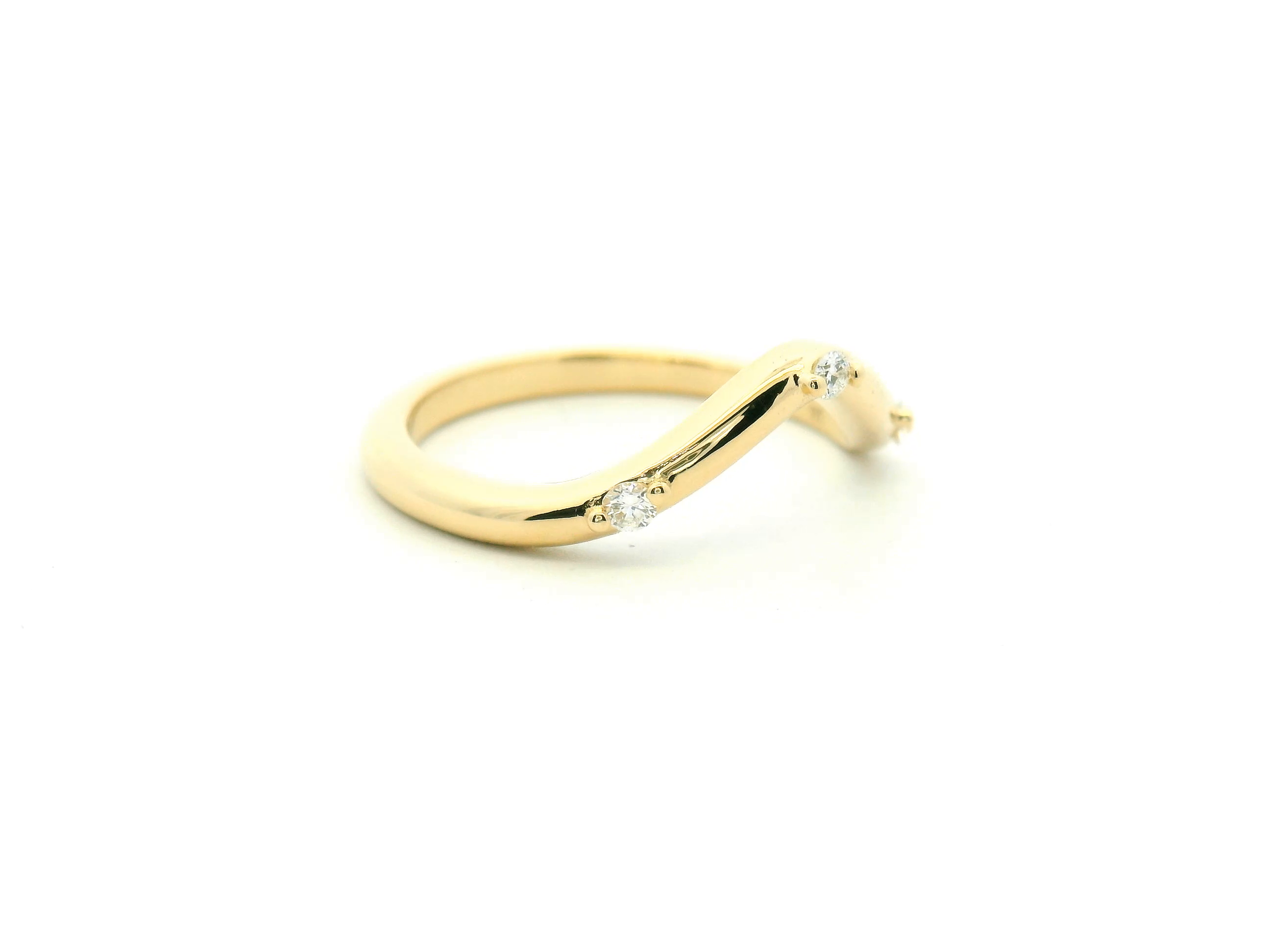 Diamond Contour Wedding Band