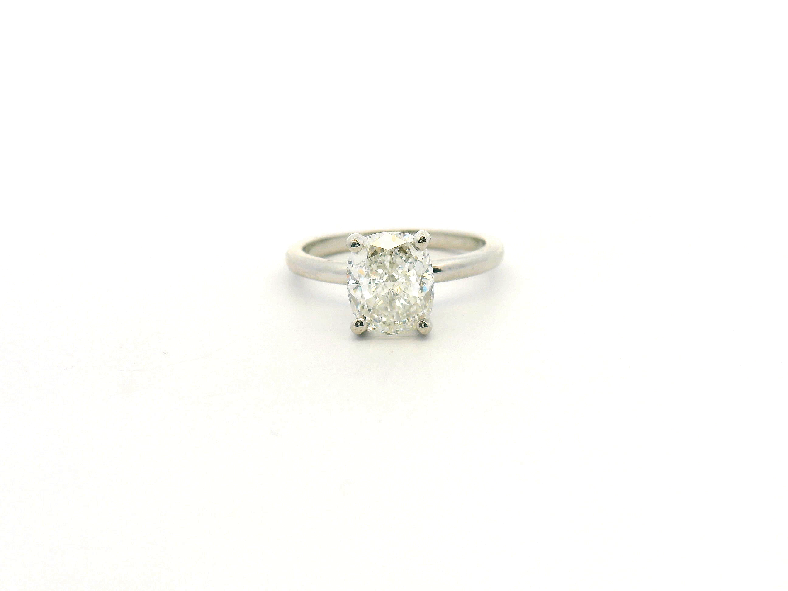 Elongated Cushion Cut Diamond Solitaire Engagement Ring