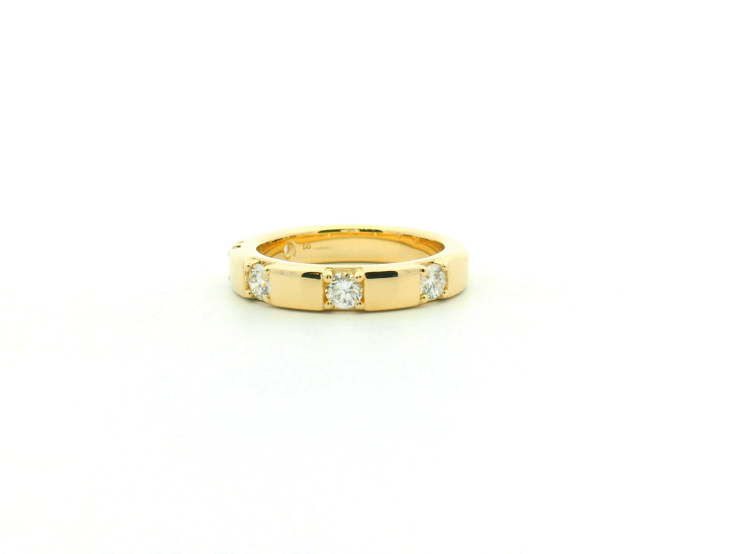 Bead Set Diamond Yellow Gold Band
