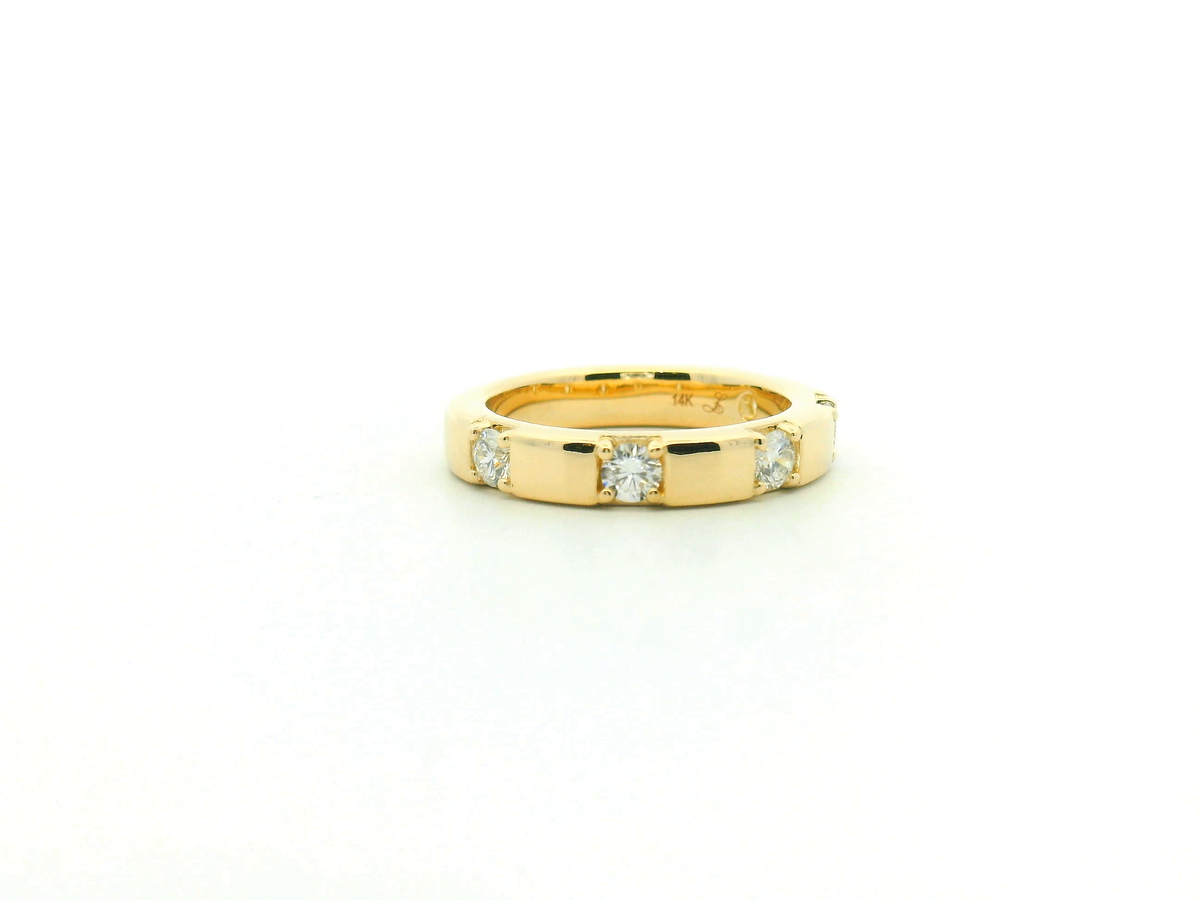 Bead Set Diamond Yellow Gold Band