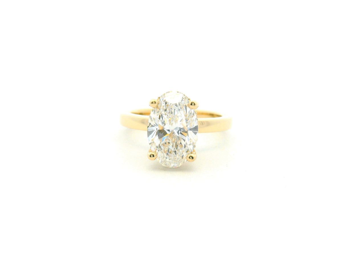 Oval Diamond Hidden Halo Engagement Ring