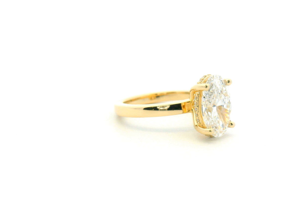 Oval Diamond Hidden Halo Engagement Ring