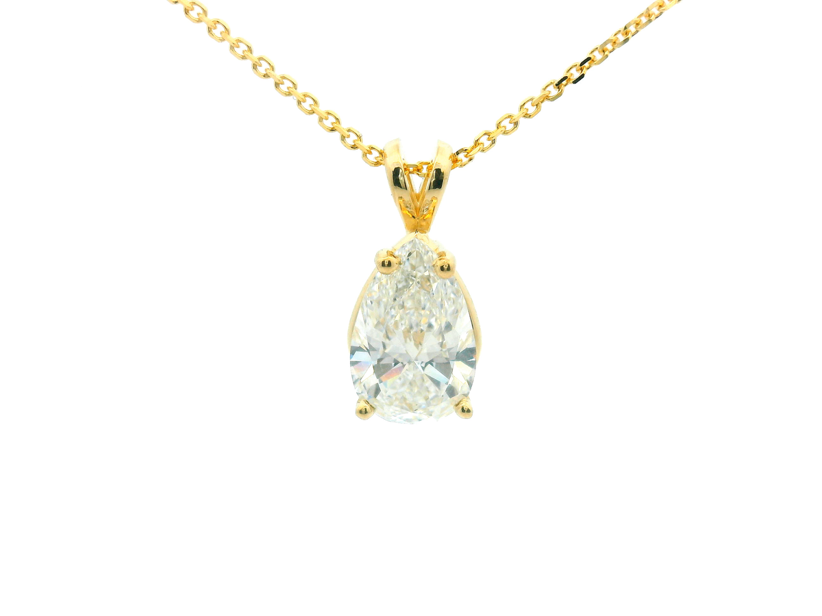 Pear Diamond Solitaire Pendant