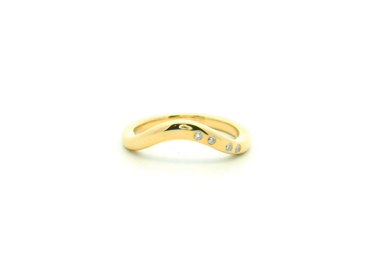 Yellow Gold Contour Diamond Wedding Band