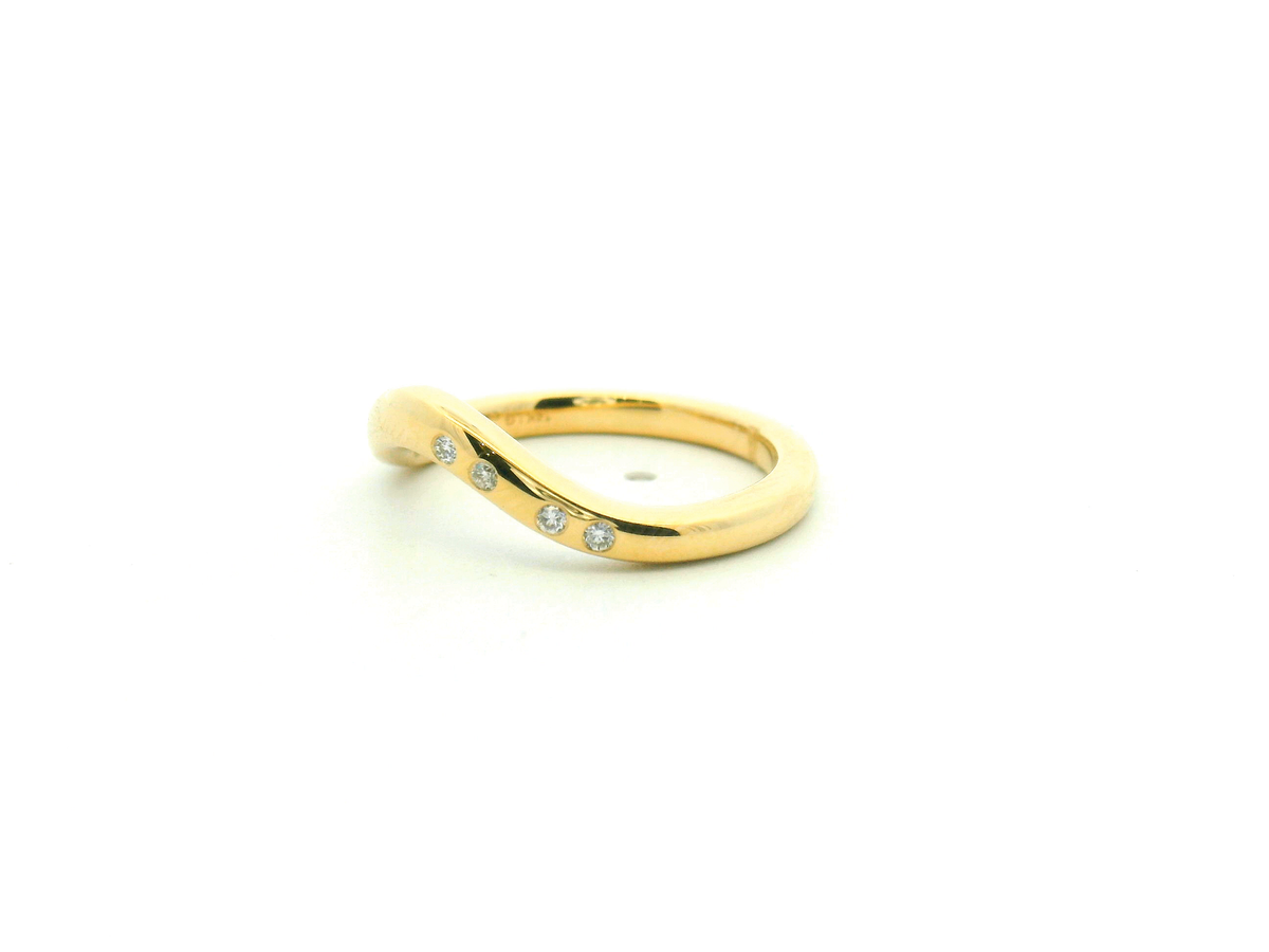 Yellow Gold Contour Diamond Wedding Band