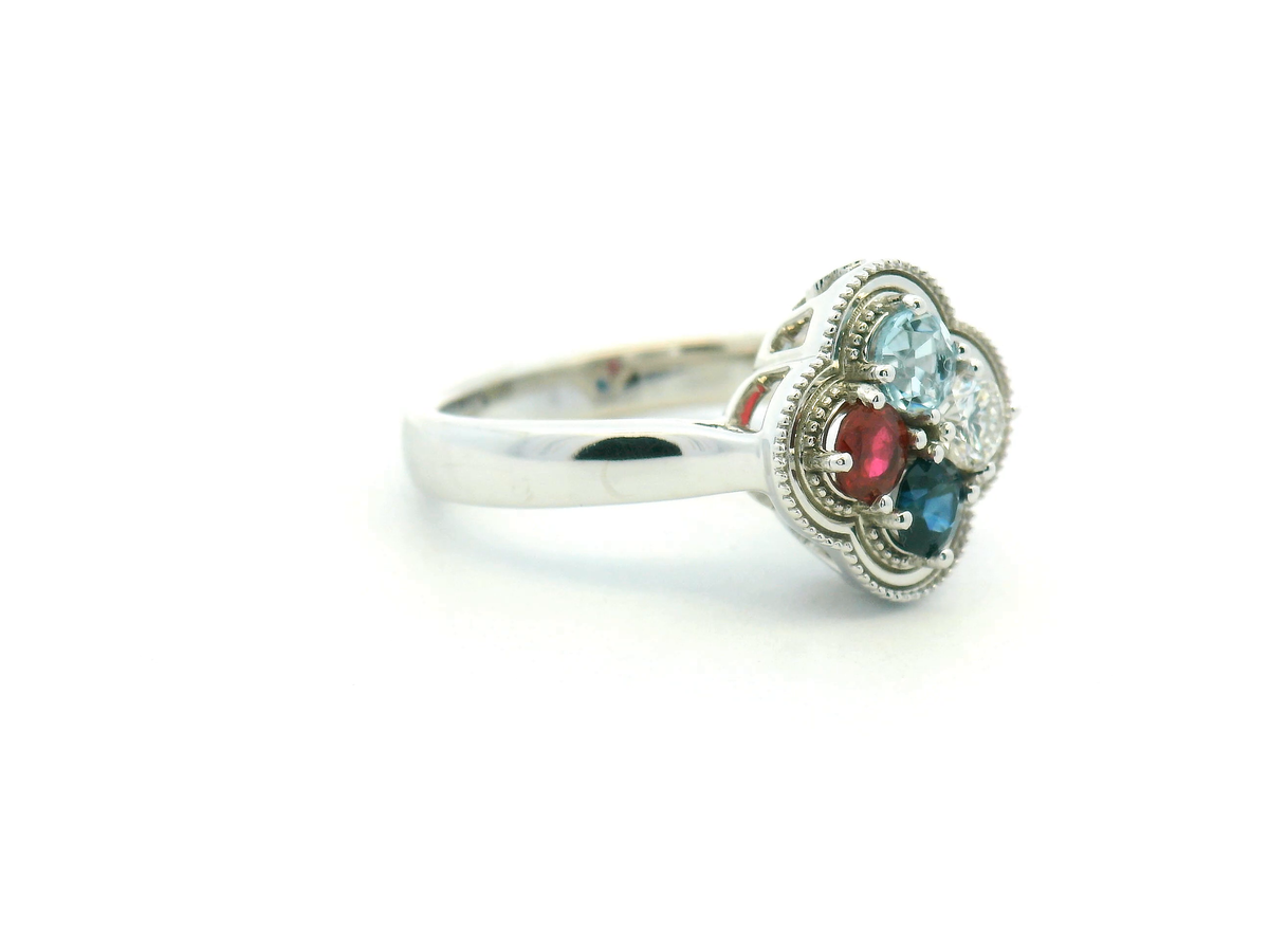 Custom Mother’s Ring with Four Birthstones